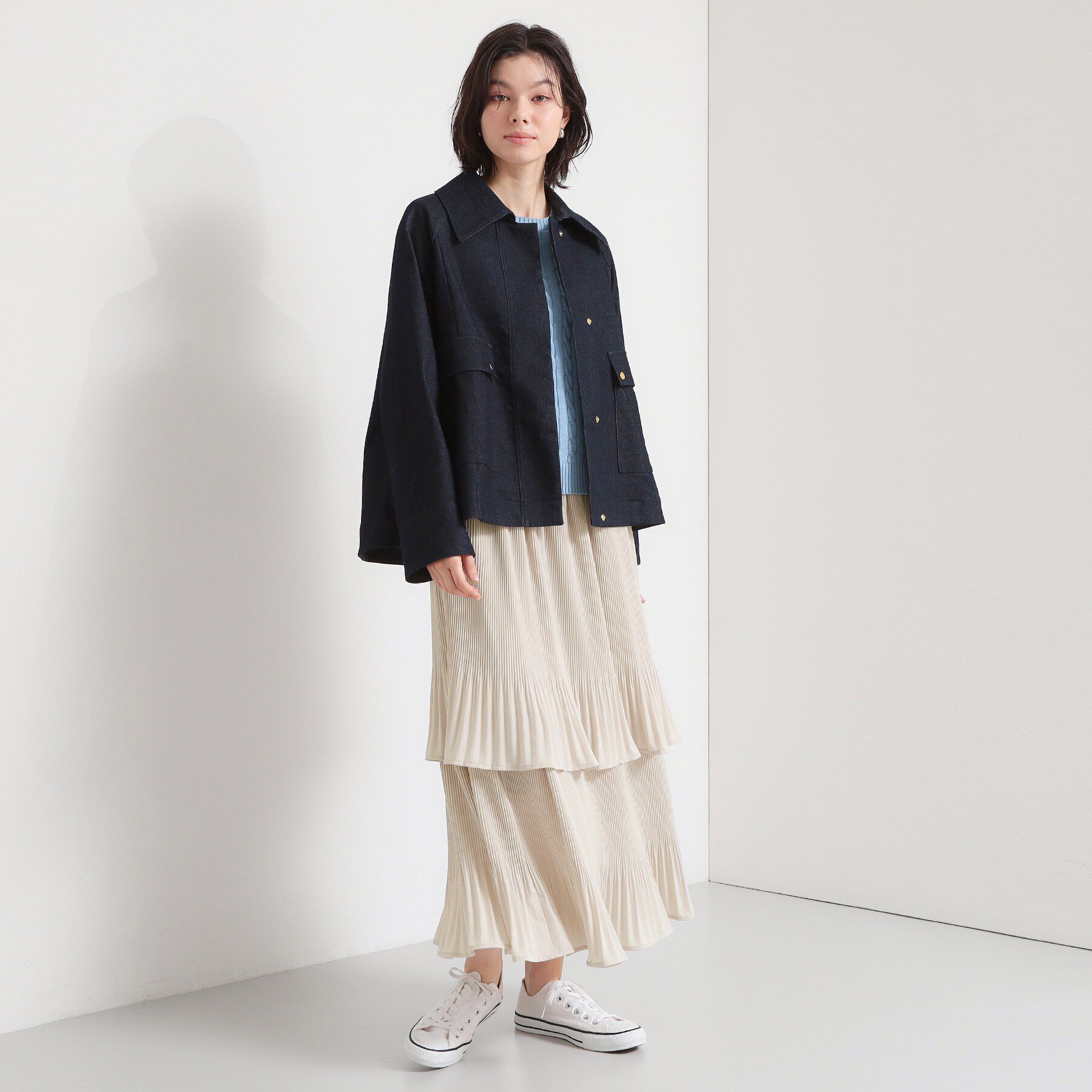 THE SHOP TK「【セレモニーにもカジュアルにも】2段ティアードプリーツスカート」|スカート|