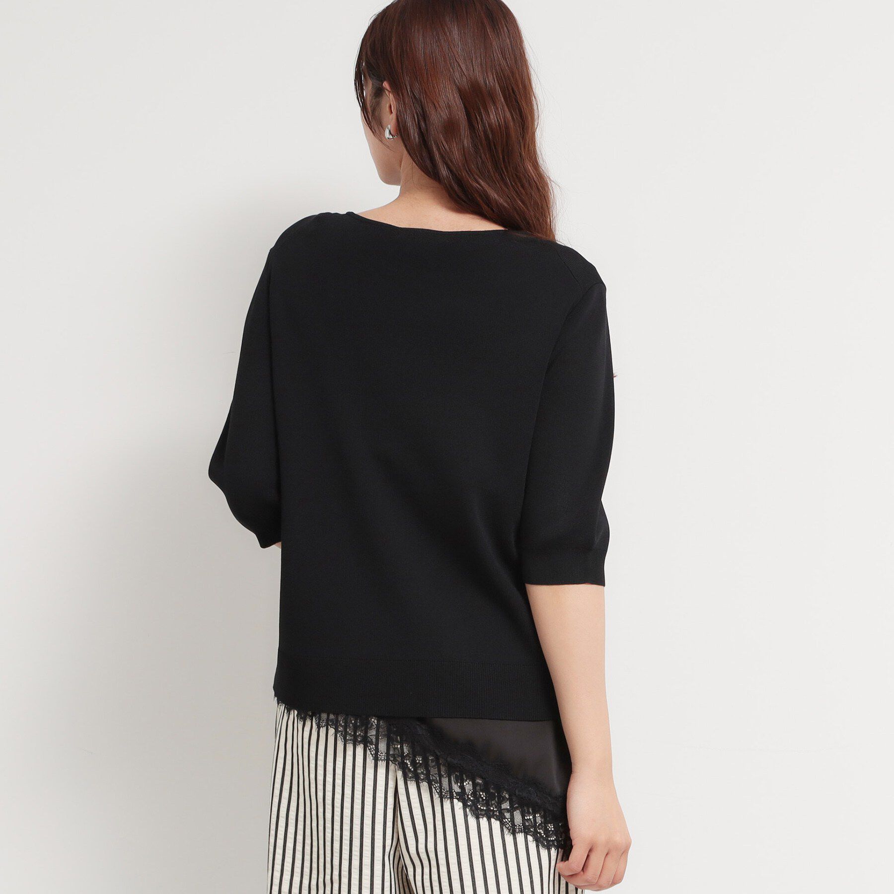 THE SHOP TK「【ひんやりタッチ】多機能6分袖プルオーバー 洗濯機OK/UVケア/毛玉になりにくい」|ニット・セーター|