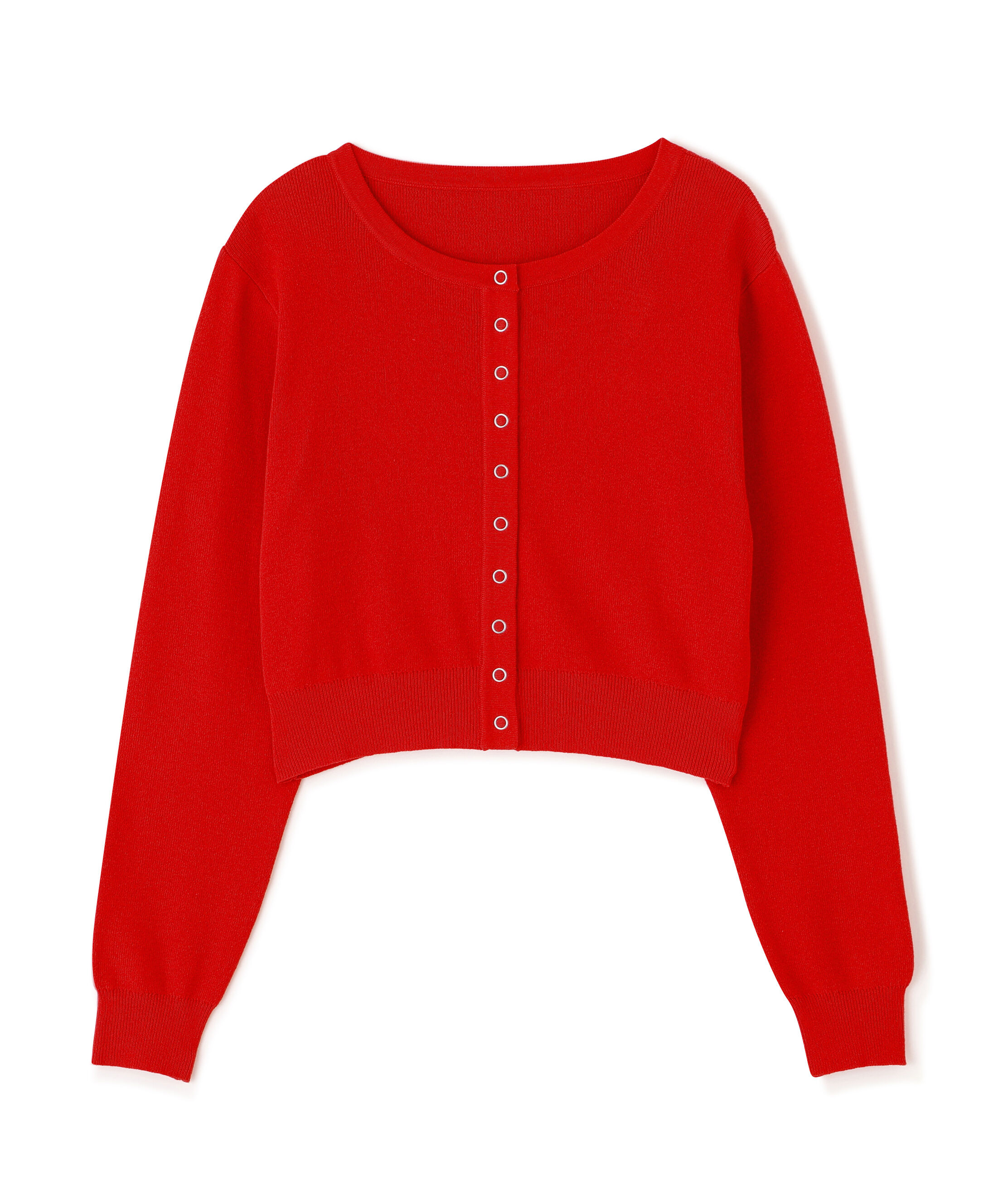  「リングドットボタンクルーネックニットカーディガン」|ニット・セーター|