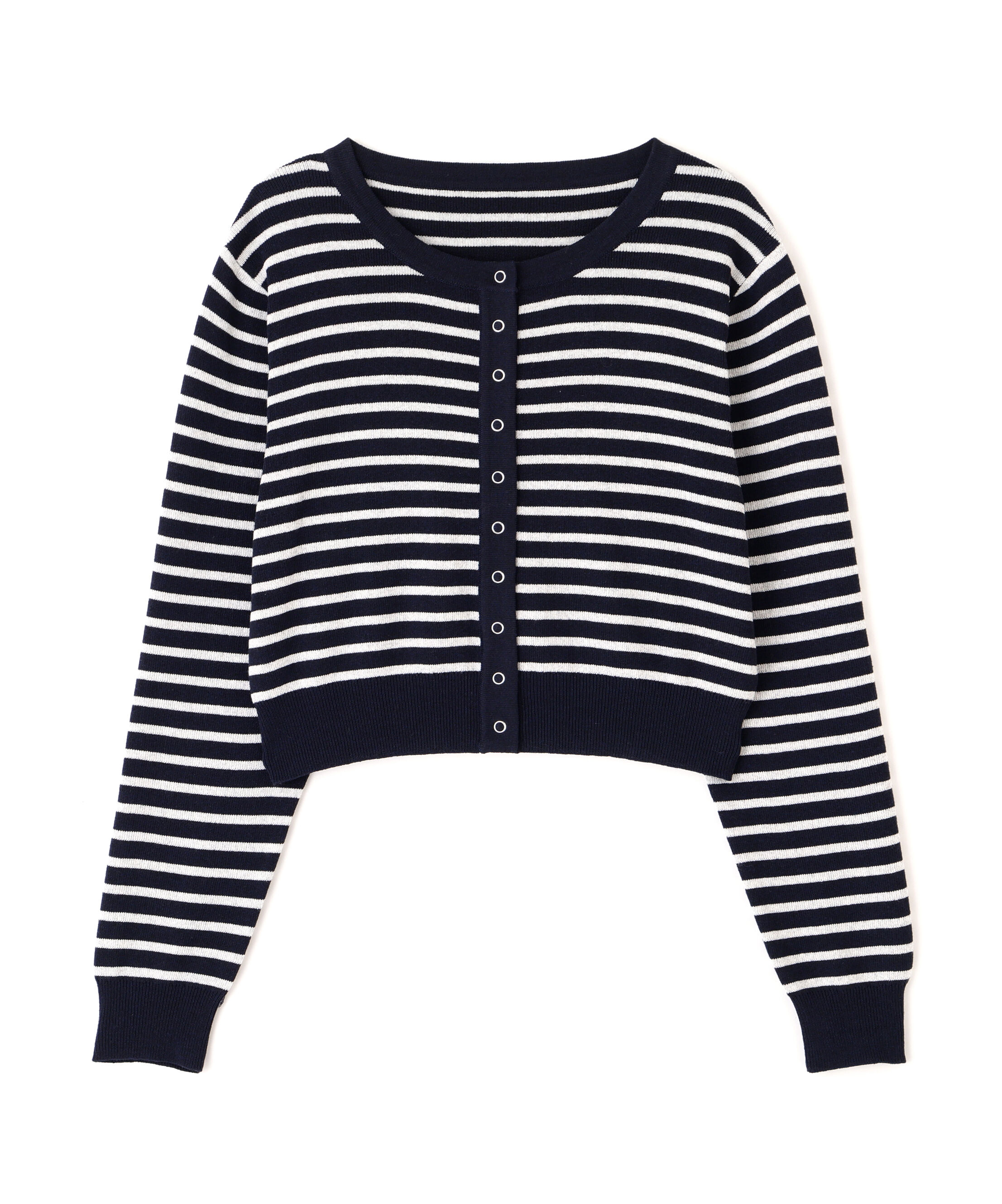  「リングドットボタンクルーネックニットカーディガン」|ニット・セーター|