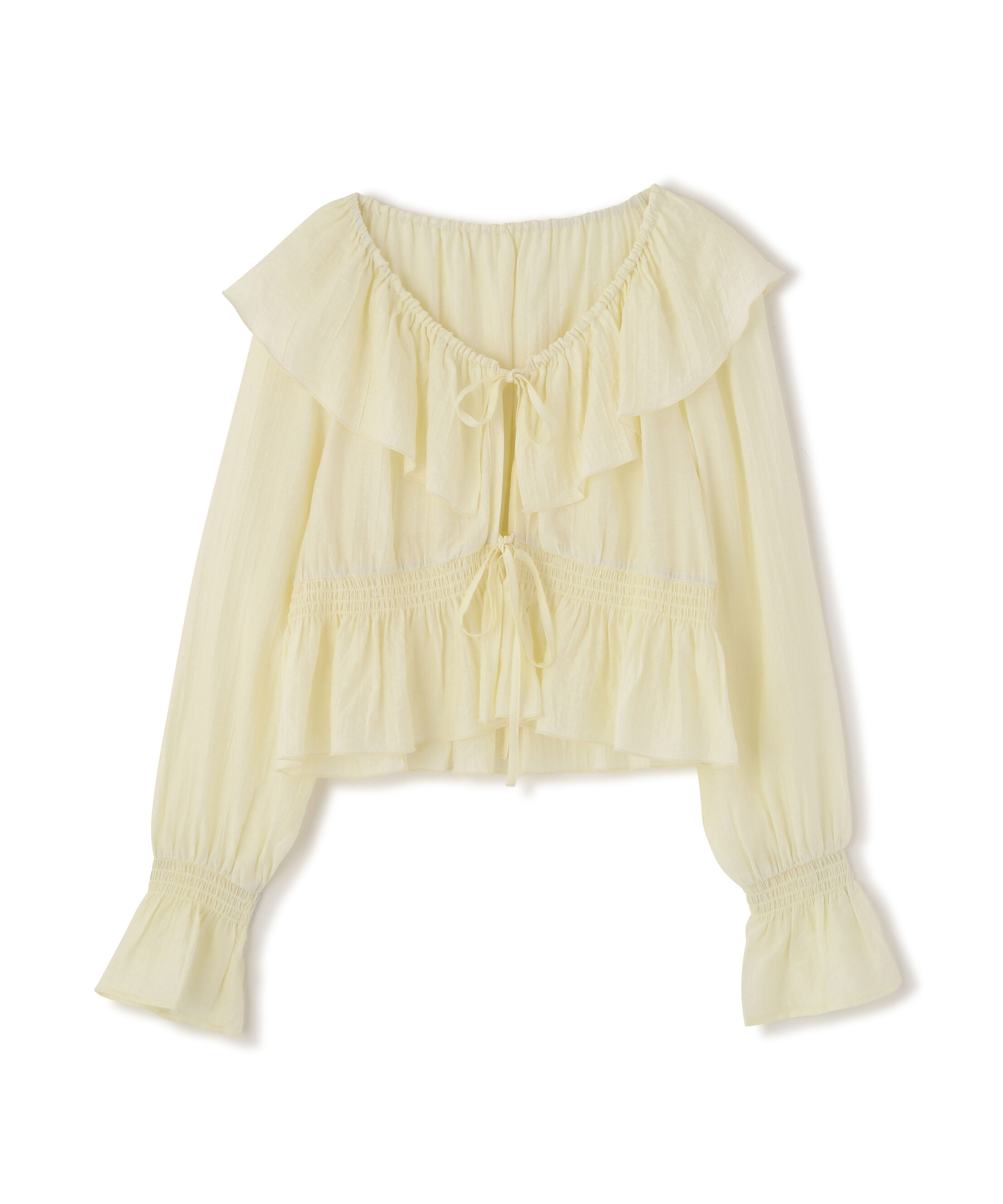  「衿フリルペプラム前開きブラウス」|シャツ・ブラウス|