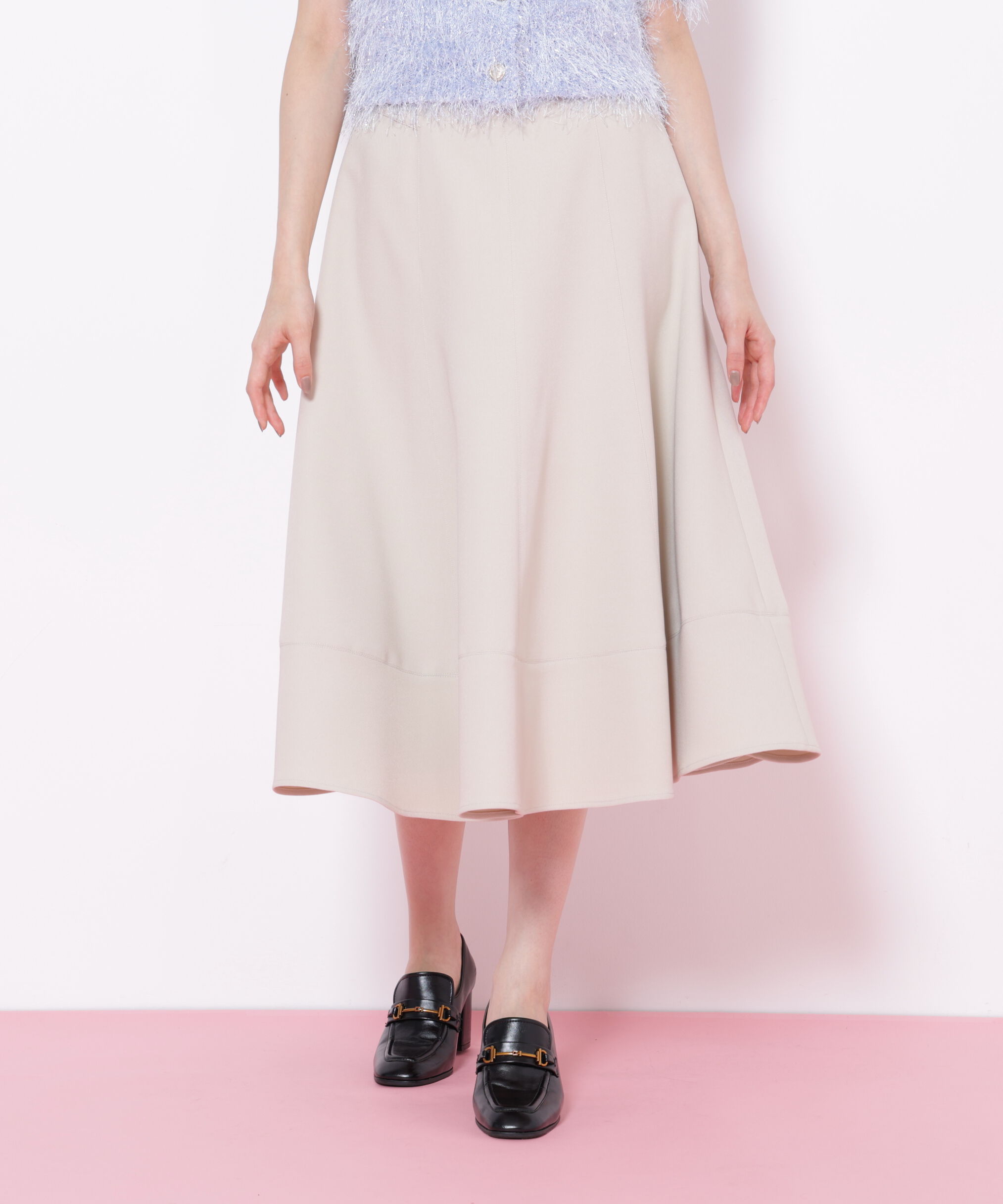  「ステッチフレアスカート」|スカート|グレー