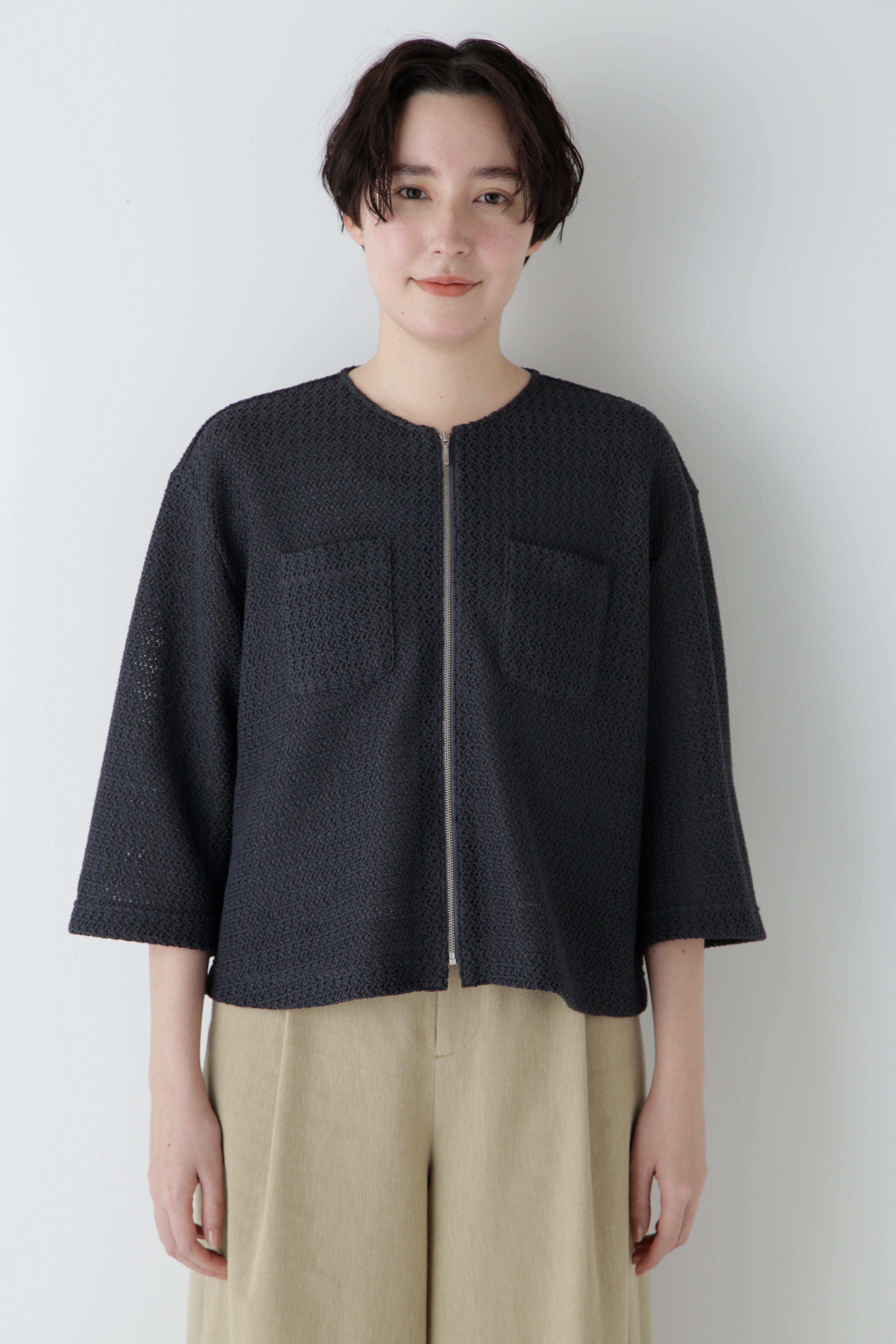  「◆ラッセルノーカラージップブルゾン」|Tシャツ・カットソー|