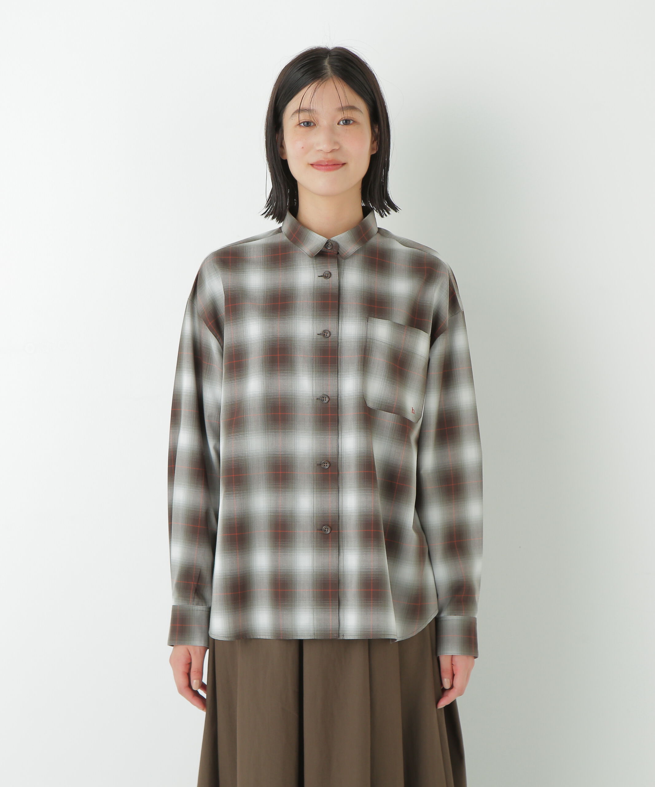  「◆オンブレーチェックオーバーシャツ」|シャツ・ブラウス|