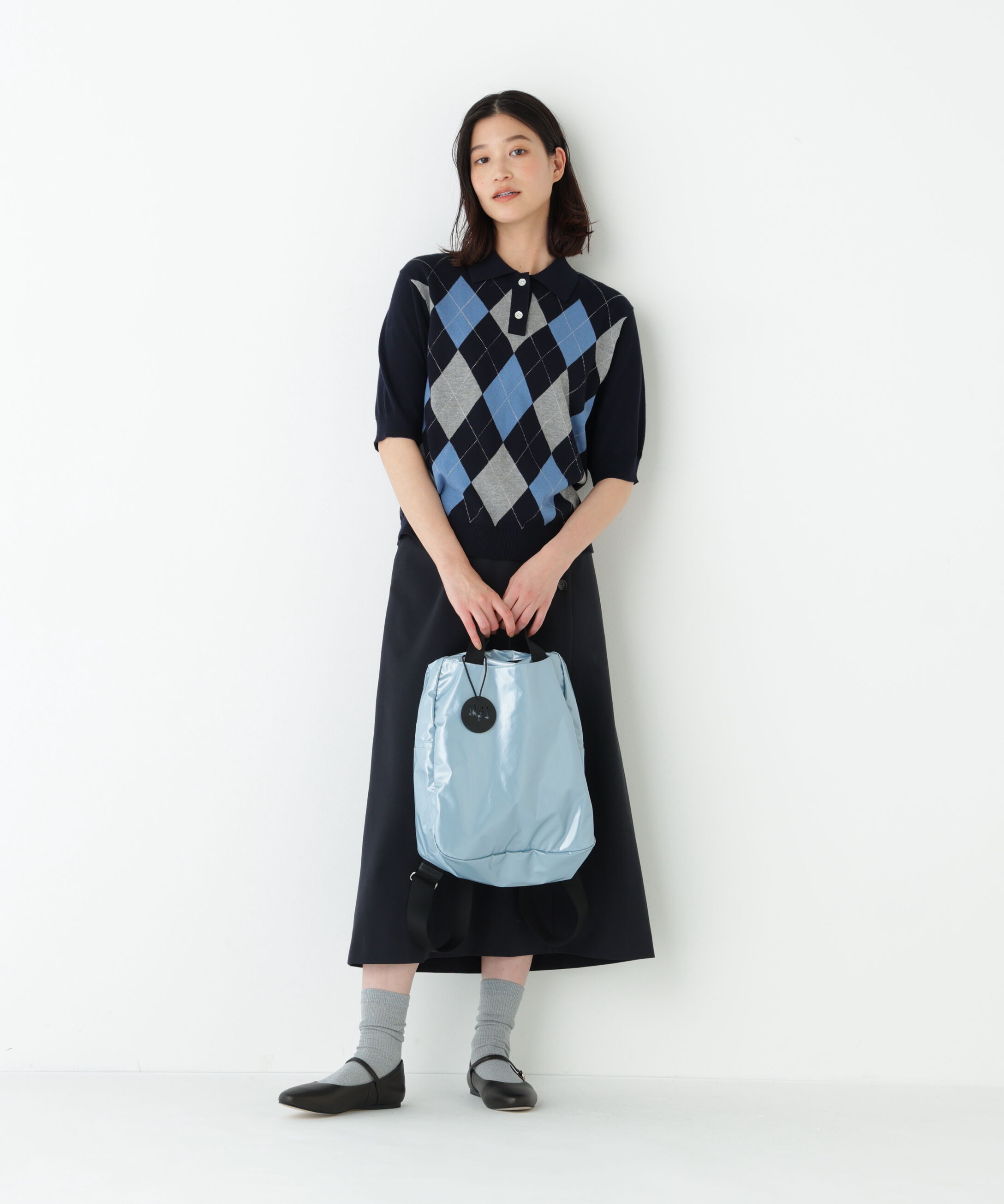  「◆《ウォッシャブル》アーガイル柄ポロニット」|ニット・セーター|