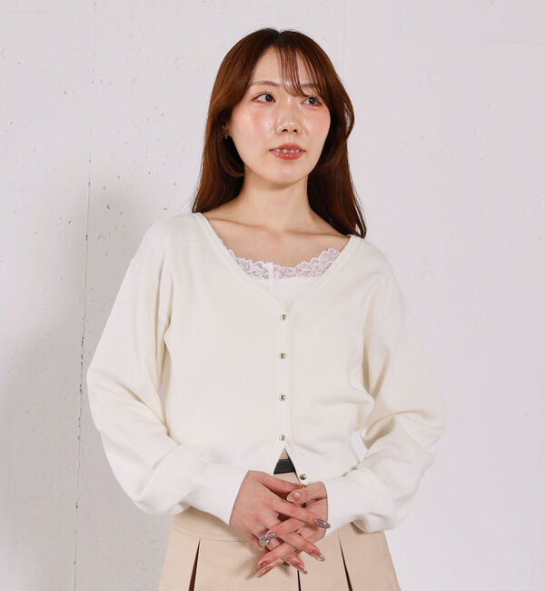 archives「レーストリムニットアンサンブル」|カーディガン|