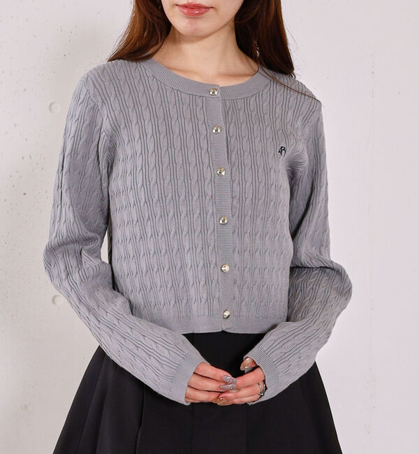 archives「ロゴ刺繍ニットカーディガン」|カーディガン|