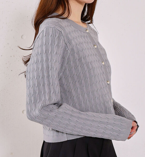 archives「ロゴ刺繍ニットカーディガン」|カーディガン|