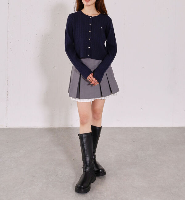 archives「ロゴ刺繍ニットカーディガン」|カーディガン|