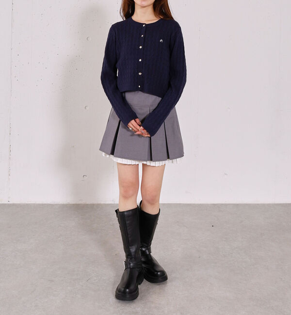 archives「ロゴ刺繍ニットカーディガン」|カーディガン|