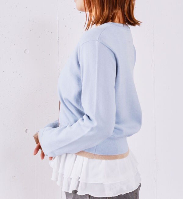 archives「【ＯＮかわ】配色レイヤードニットカーディガン」|カーディガン|