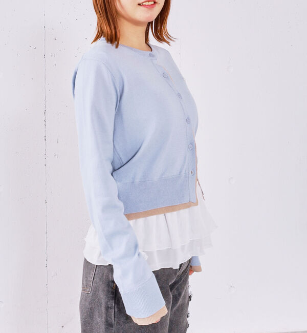 archives「【ＯＮかわ】配色レイヤードニットカーディガン」|カーディガン|