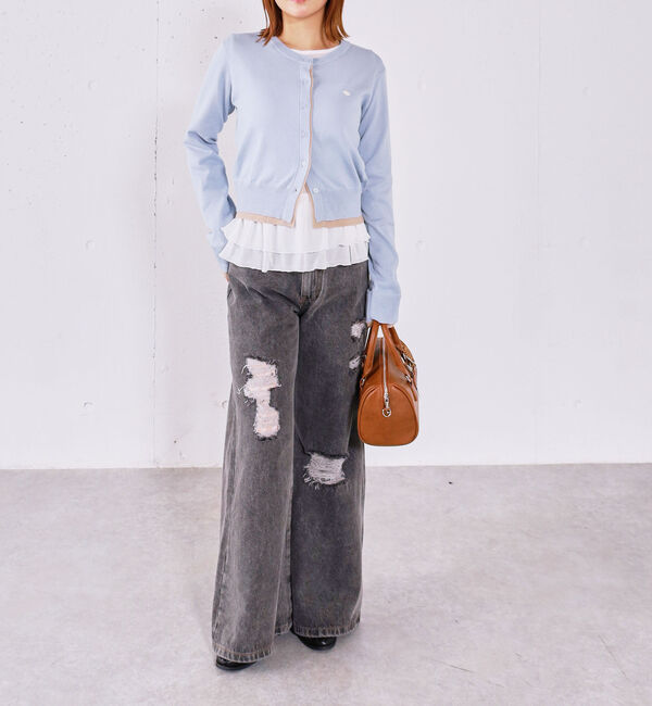 archives「【ＯＮかわ】配色レイヤードニットカーディガン」|カーディガン|