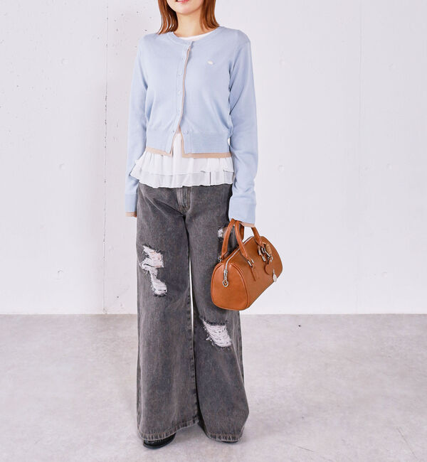 archives「【ＯＮかわ】配色レイヤードニットカーディガン」|カーディガン|