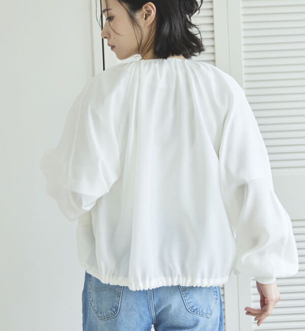 Doux archives「麻調シアーネックギャザーブルゾン」|その他|