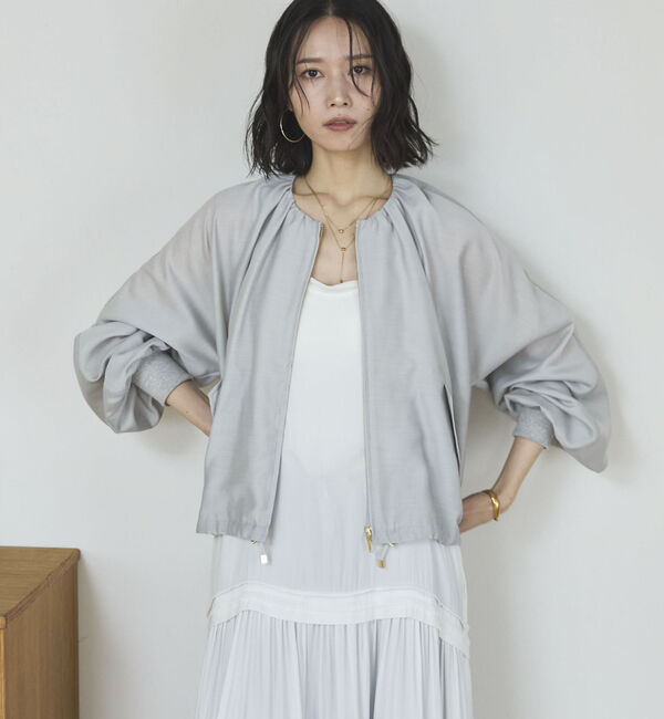 Doux archives「麻調シアーネックギャザーブルゾン」|その他|