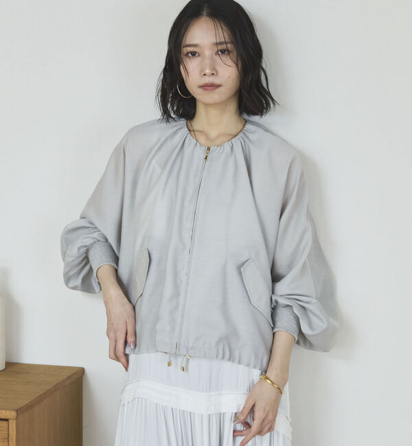 Doux archives「麻調シアーネックギャザーブルゾン」|その他|