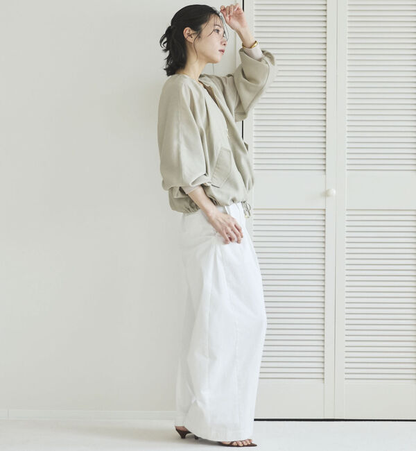 Doux archives「麻調シアーネックギャザーブルゾン」|その他|