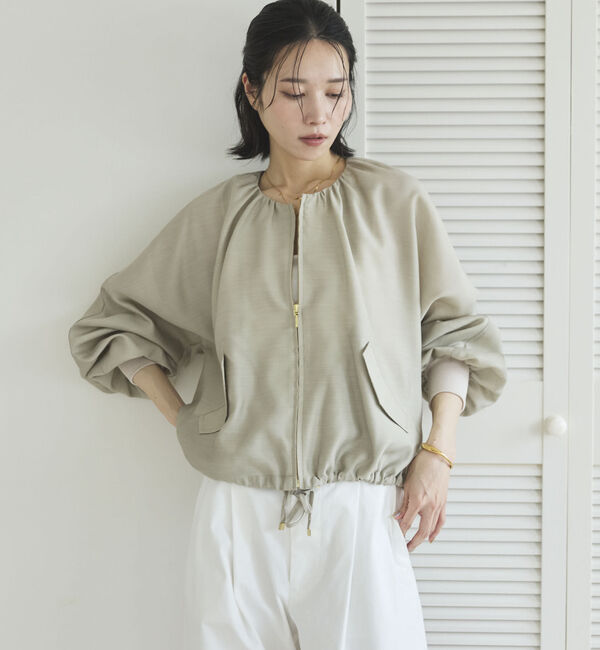 Doux archives「麻調シアーネックギャザーブルゾン」|その他|