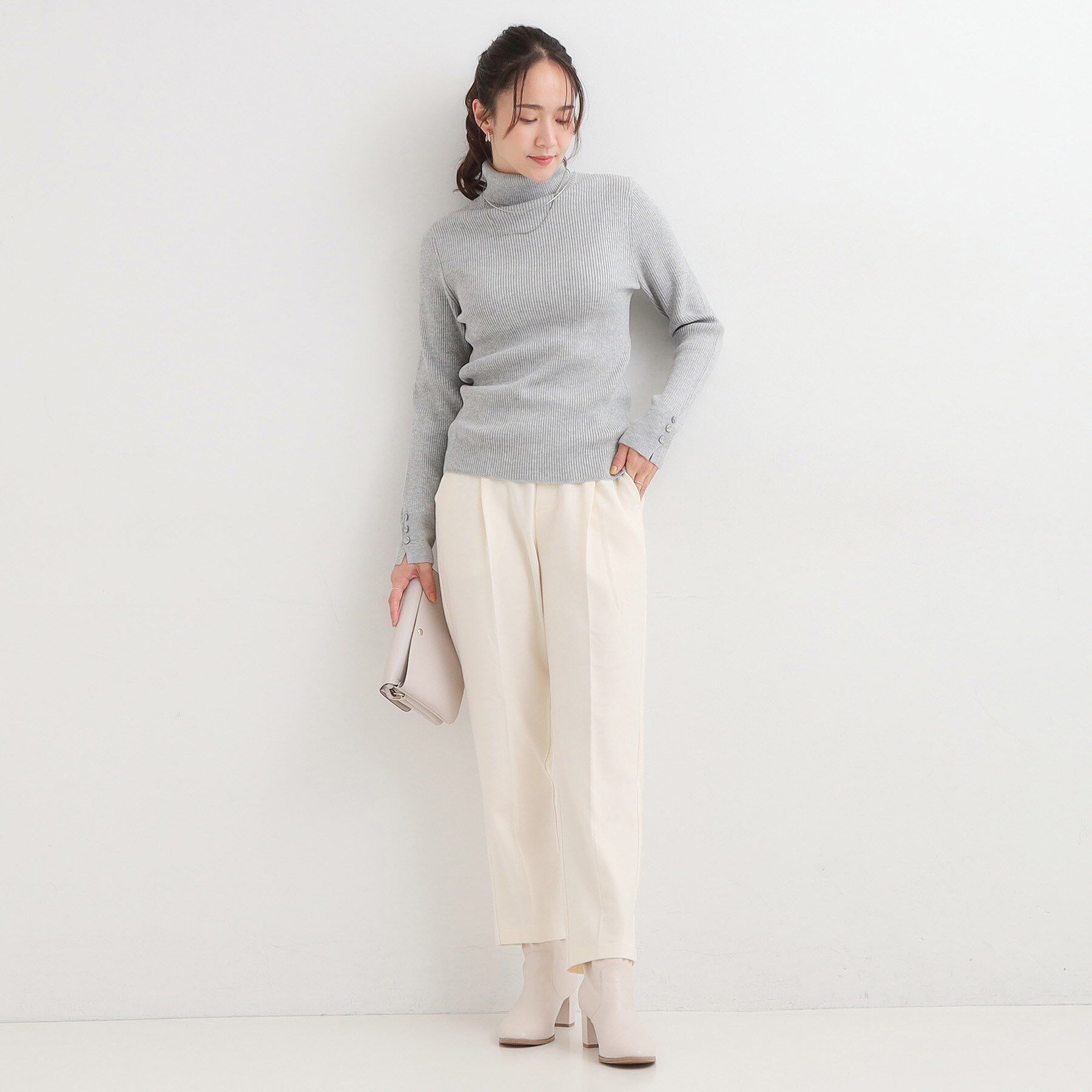 SHOO･LA･RUE「【絶妙なゆるピタ/洗濯機可】ちくちくしにくい リブタートルネック やわらかニット【CIRCRIC】」|ニット・セーター|