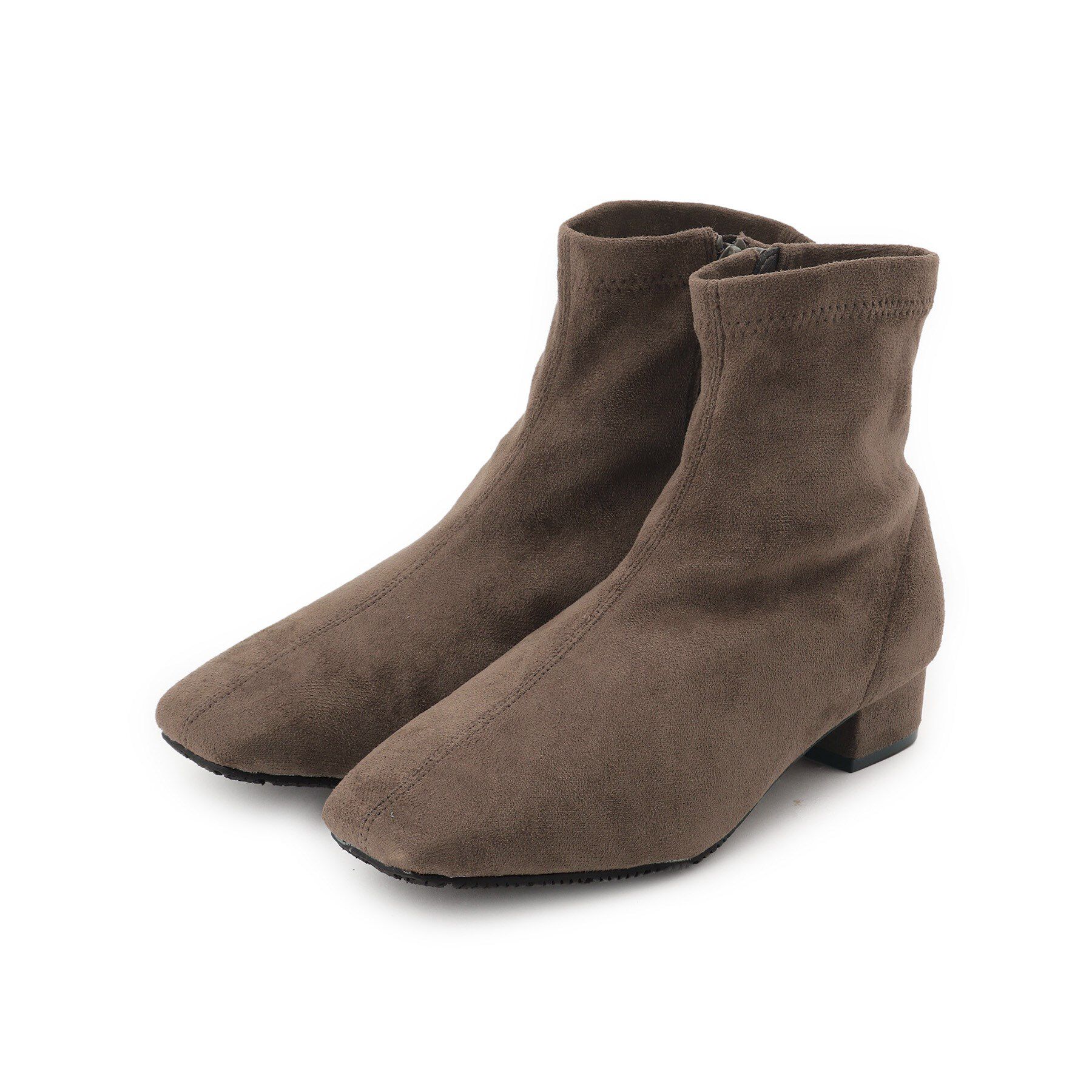 SHOO･LA･RUE「ストレッチローヒール」|ショートブーツ|ブラウン(043)