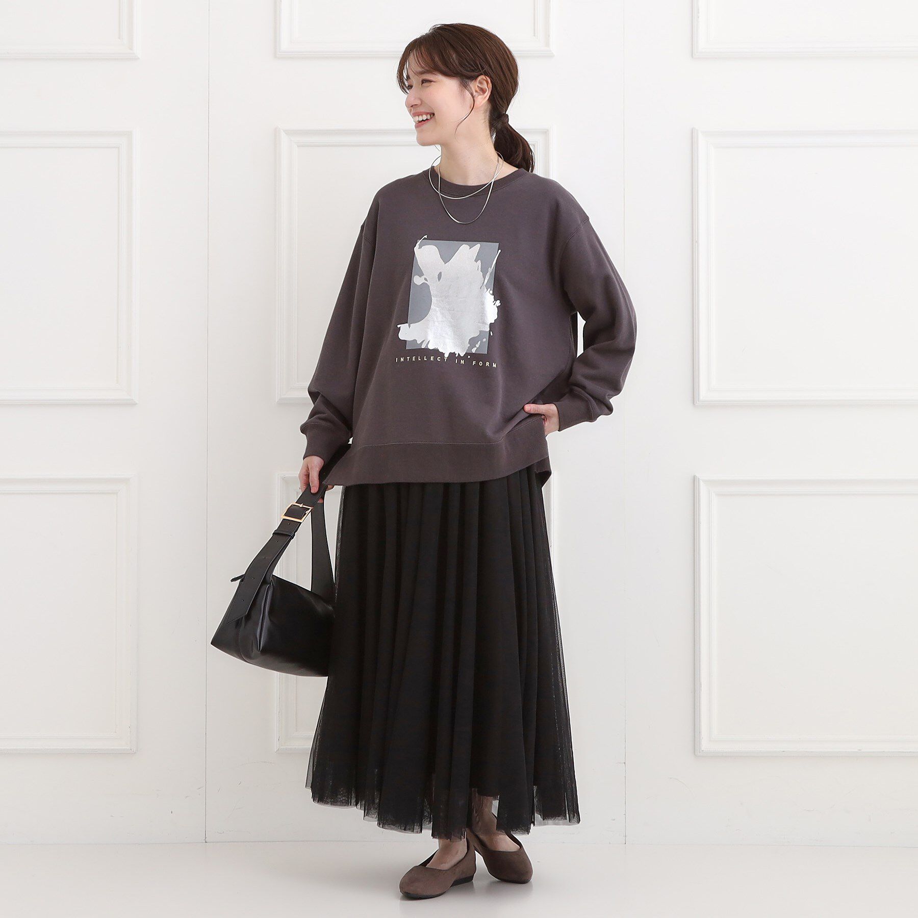 SHOO･LA･RUE「【洗濯機可】セレモニーからデイリーまで ふんわり軽やか チュールギャザースカート」|スカート|