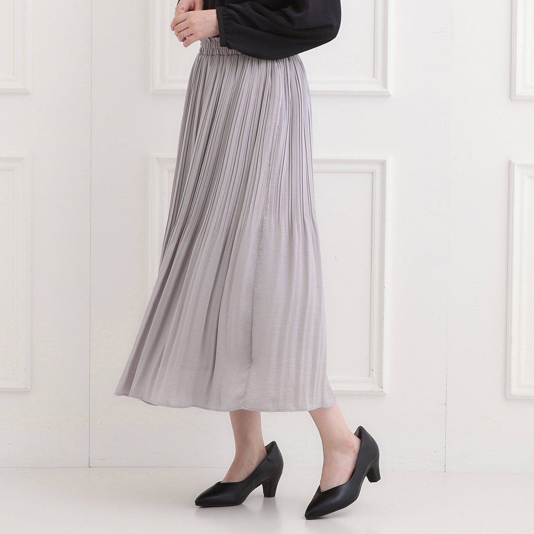 SHOO･LA･RUE「【洗濯機可/着丈選べる】オンにもオフにも 軽やかプリーツスカート」|スカート|