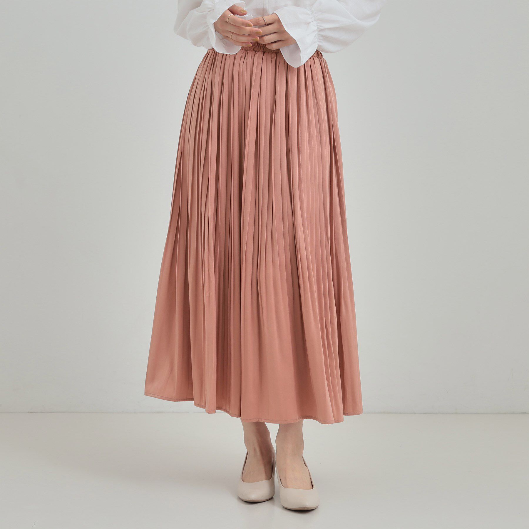 SHOO･LA･RUE「【着丈選べる/あったか】裏に秘密 プリーツスカート」|スカート|