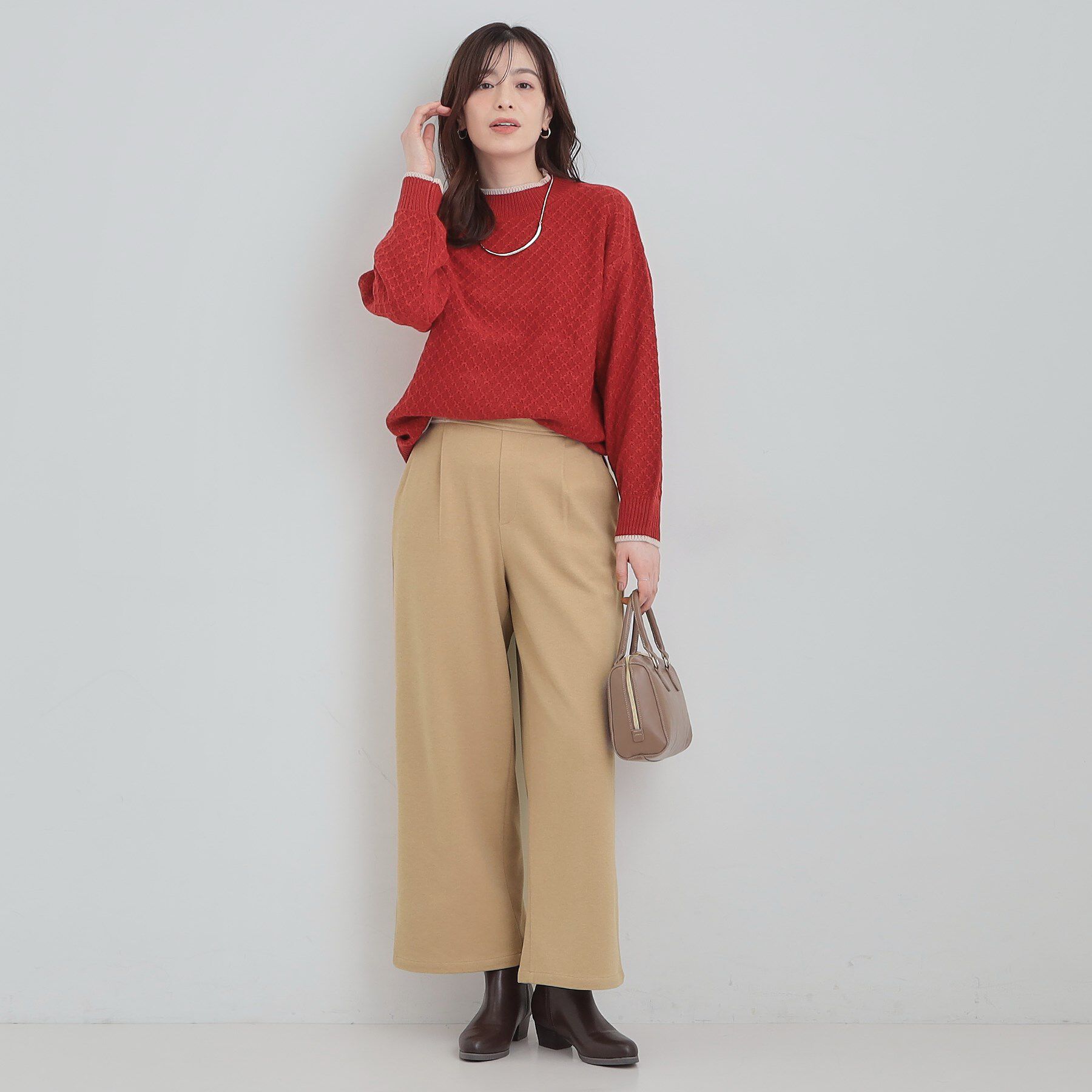 SHOO･LA･RUE「【洗濯機可/S-LL】ウエストのタブボタンがポイント　ワイドパンツ」|その他|