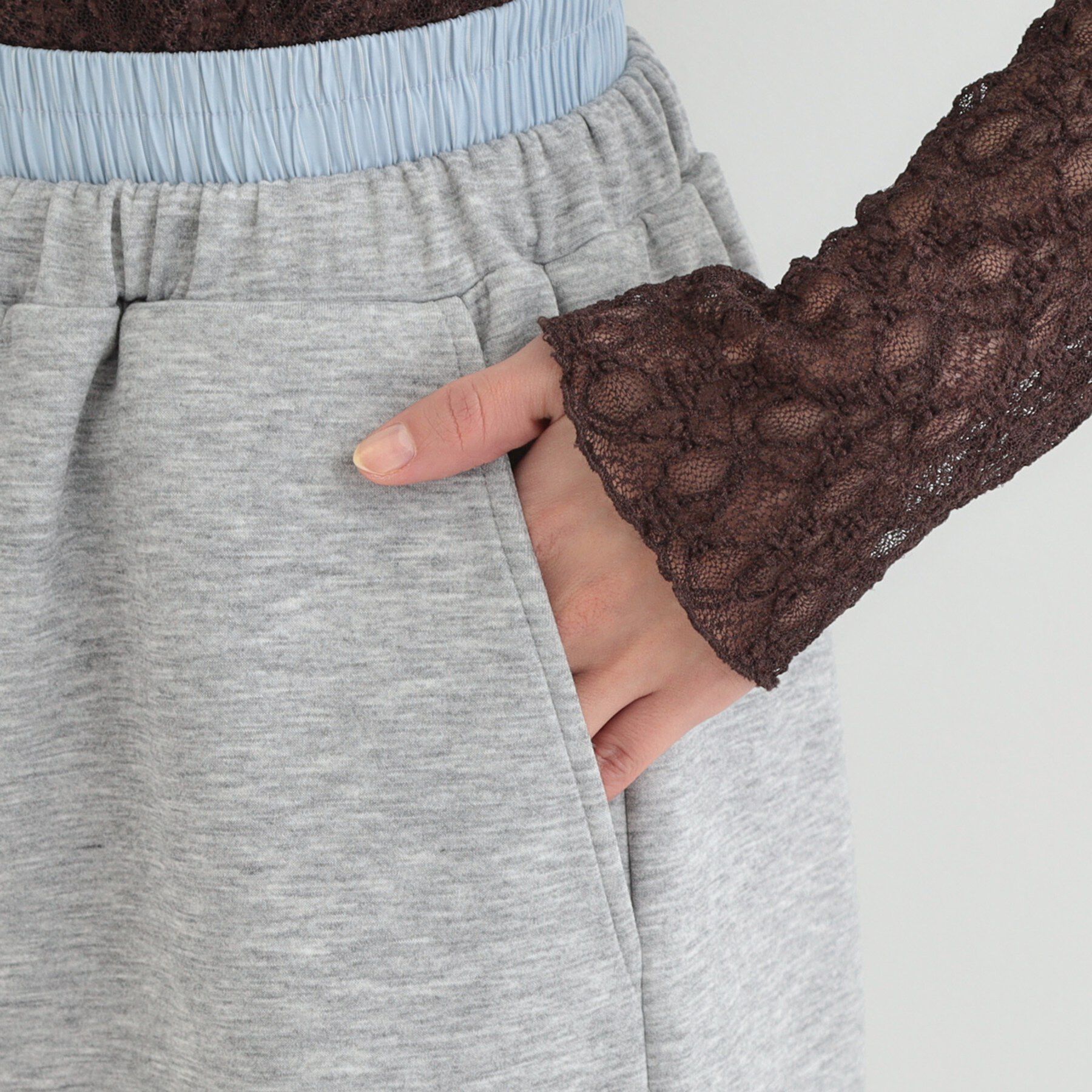 SHOO･LA･RUE「【セットアップ可/S-LL/なめらかタッチ】こなれた着こなしに ダブルウエスト レイヤードパンツ」|その他|