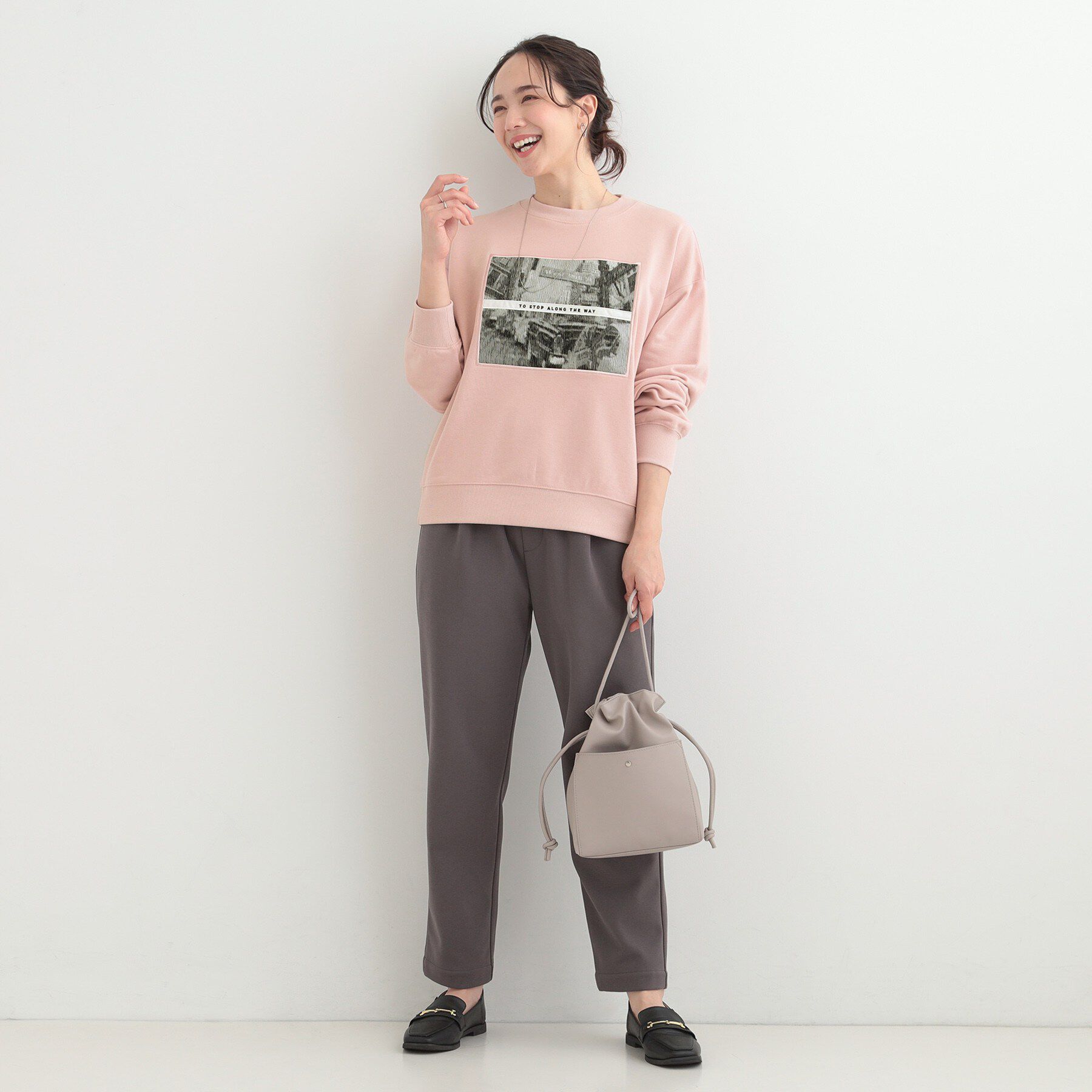 SHOO･LA･RUE「【S-LL】カジュアルすぎない大人のフォト刺繍裏毛スウェット」|パーカー|