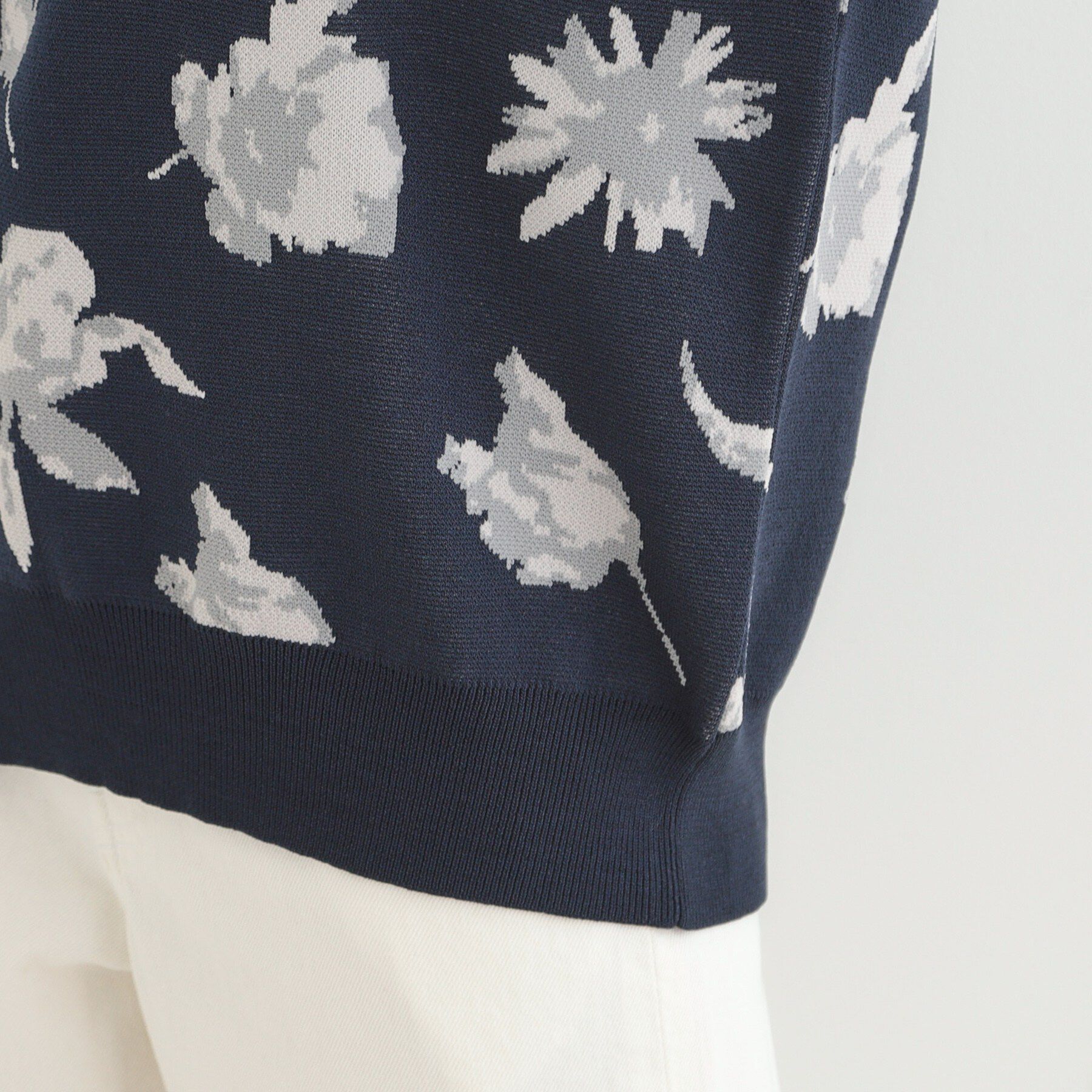 SHOO･LA･RUE「【洗濯機可/S-LL】ゆるシルエット フラワー柄スポンディッシュニット」|ニット・セーター|