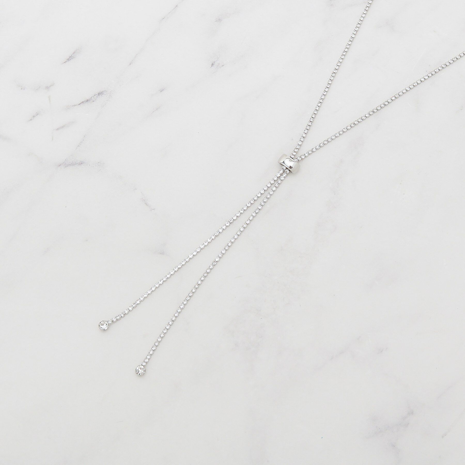 SHOO･LA･RUE「【2WAY】上品に輝く ダイヤレーンネックレス」|ネックレス|シルバー(006)