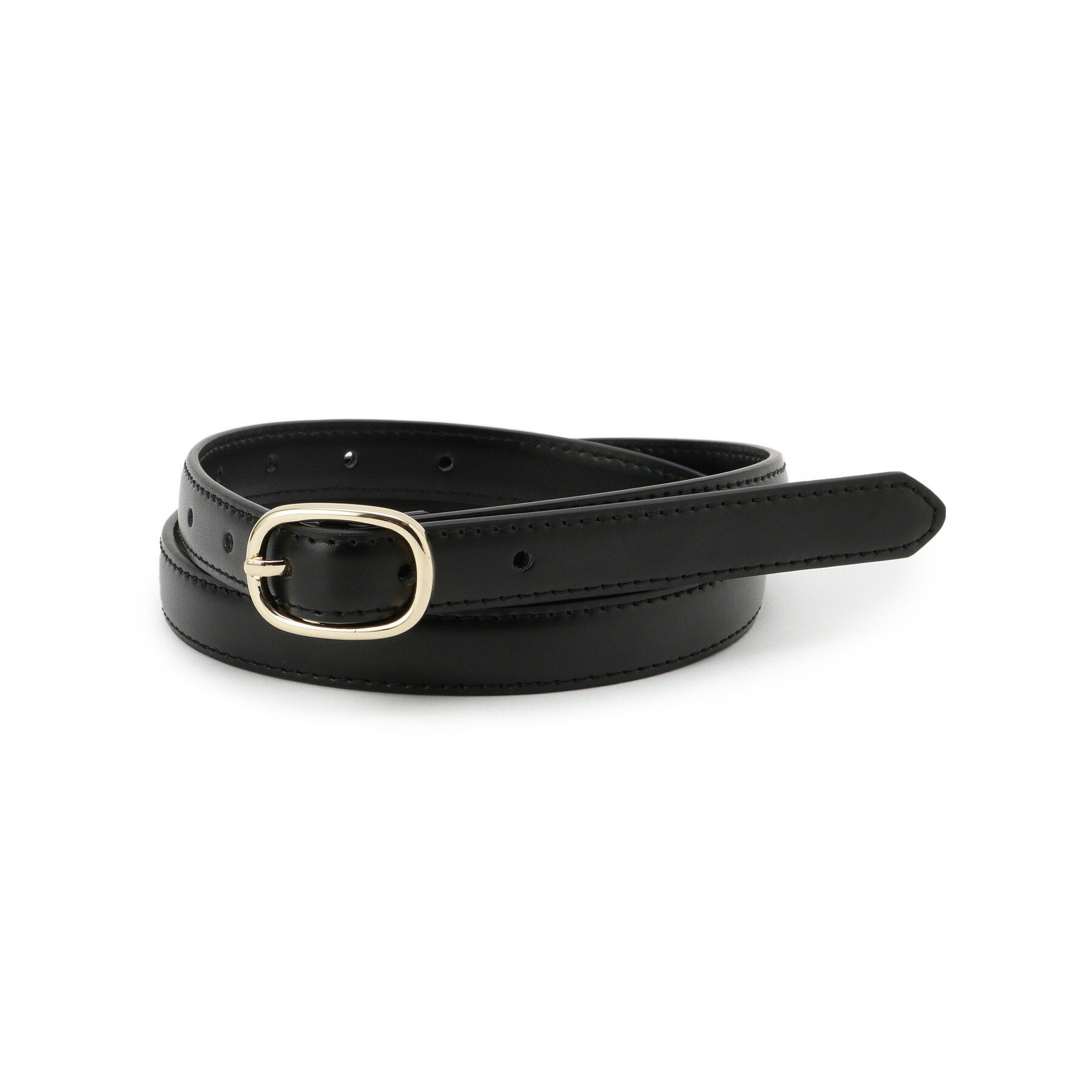 SHOO･LA･RUE「シンプル牛革ベルト（2cm巾）」|ベルト|ブラック(019)
