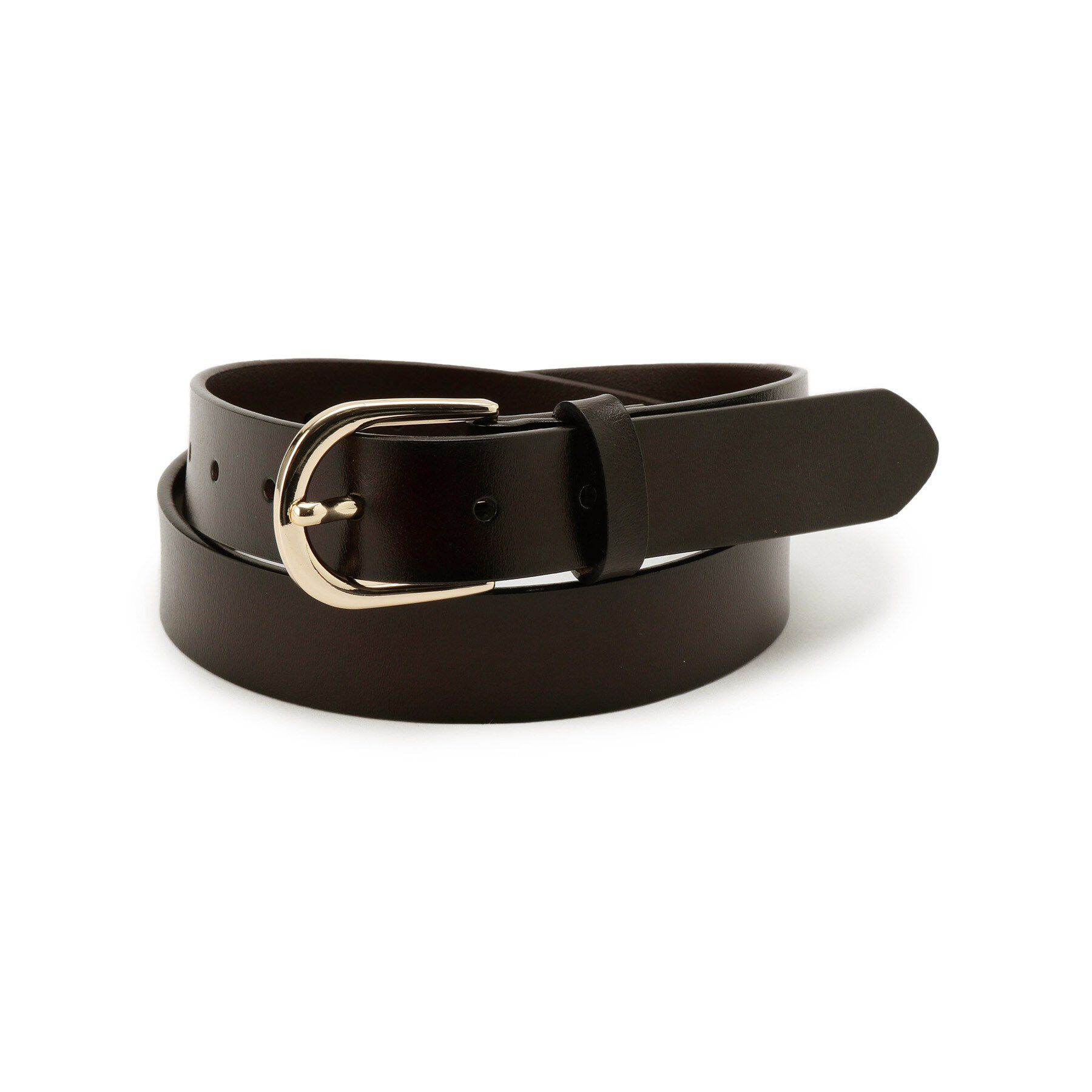 SHOO･LA･RUE「シンプル牛革ベルト（3cm巾）」|ベルト|ブラウン(044)