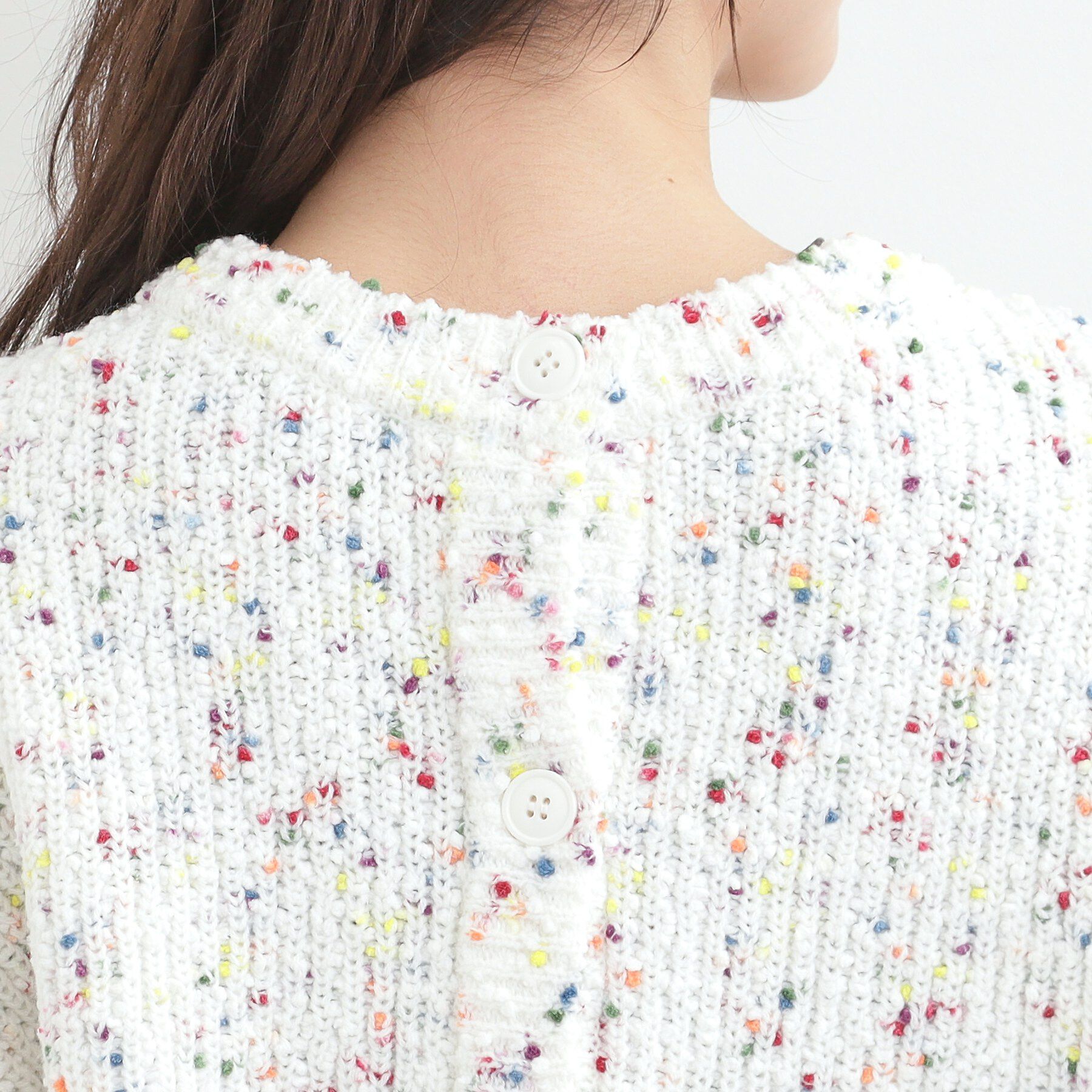 SHOO･LA･RUE「【洗濯機可/前後2WAY】ぽこぽこニットカーディガン」|カーディガン|