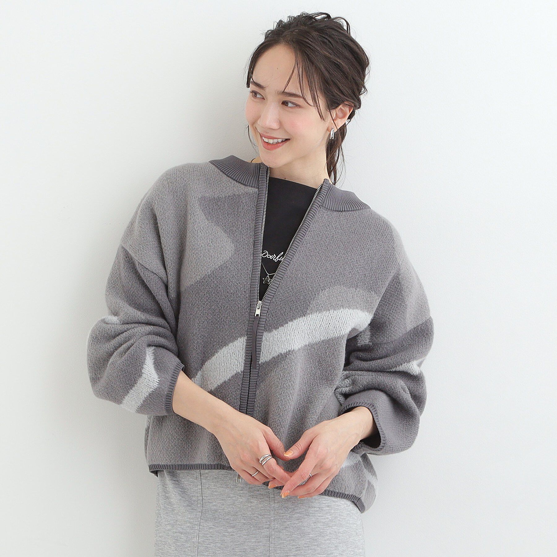 SHOO･LA･RUE「【選べる4柄】ダブルZIPで着こなし色々 柄カーディガン」|カーディガン|