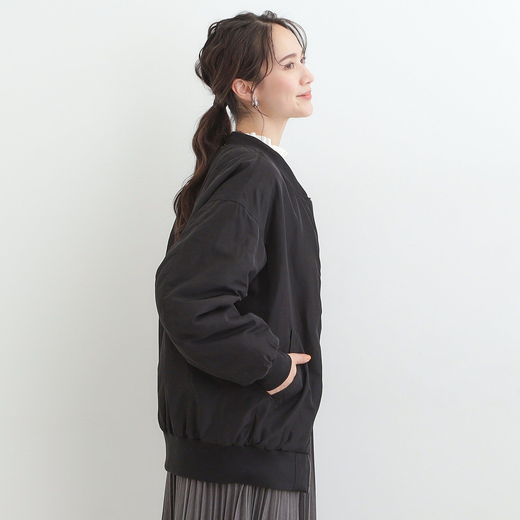 SHOO･LA･RUE「【S-LL】大人も取り入れやすい BIGシルエット MA－1ブルゾン」|ブルゾン・スタジャン|