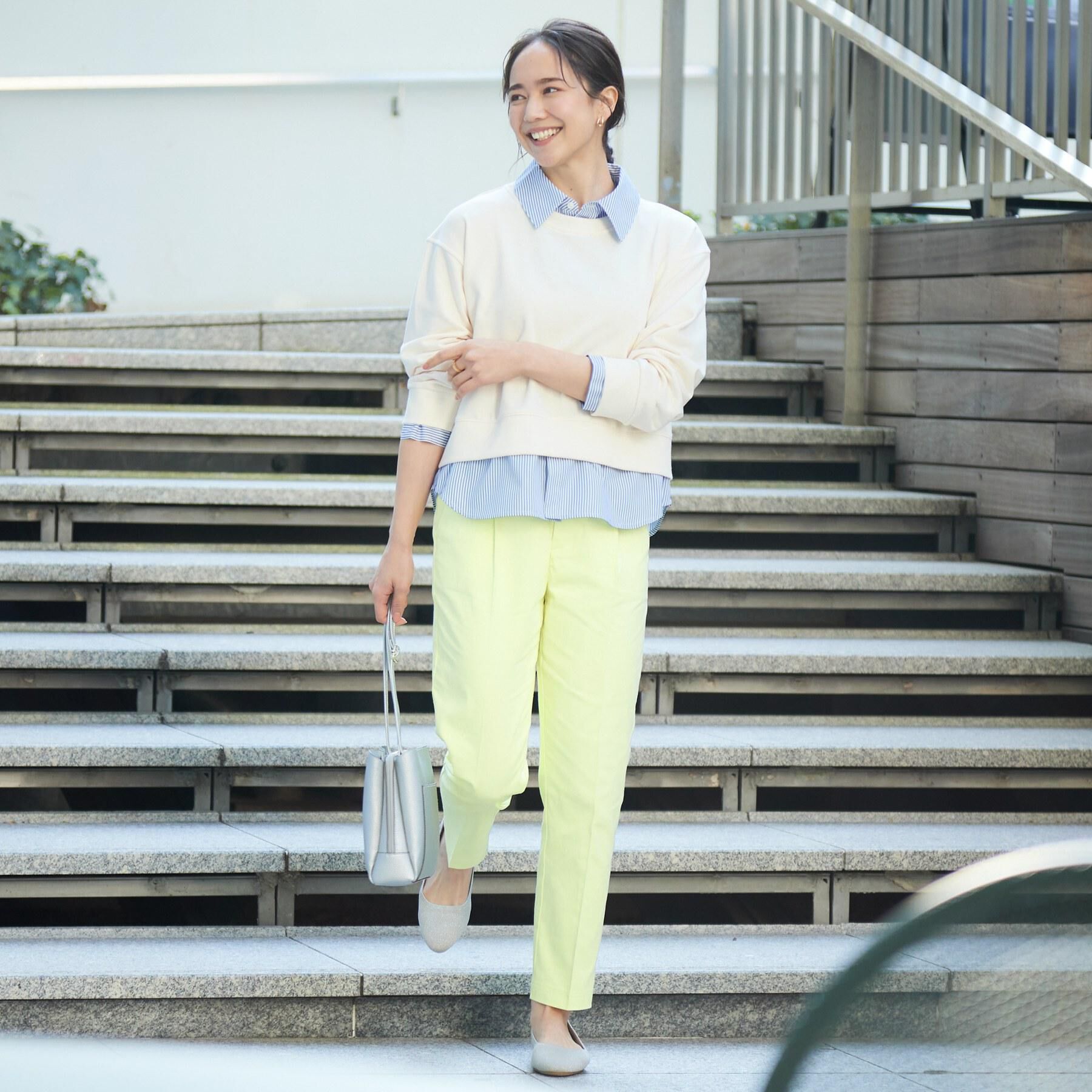 SHOO･LA･RUE「【洗濯機可】1枚でサマ見え シャツレイヤード風 スウェット」|パーカー|