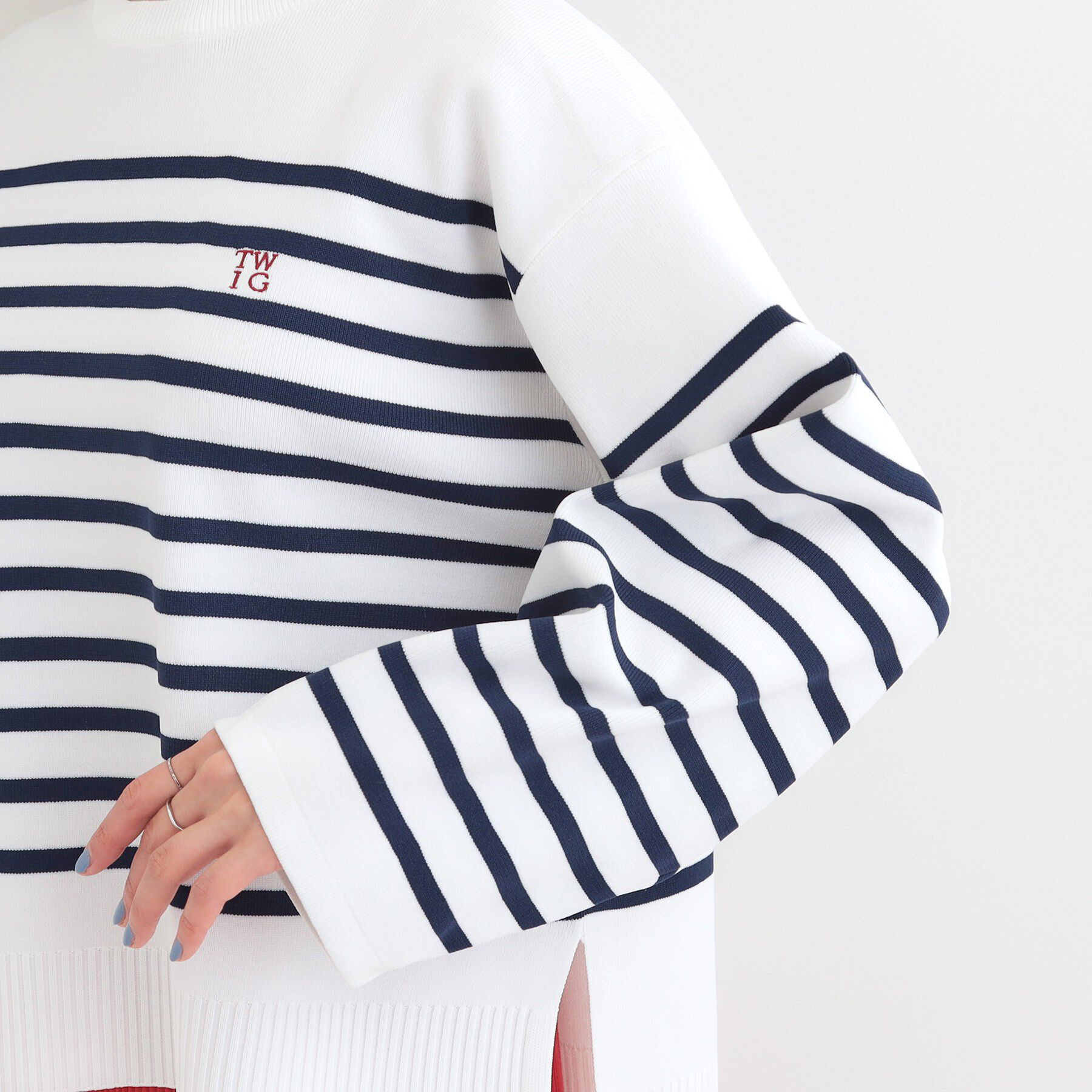 SHOO･LA･RUE「まるでTシャツ 大人カジュアルコーデに最適なボーダーニット」|ニット・セーター|