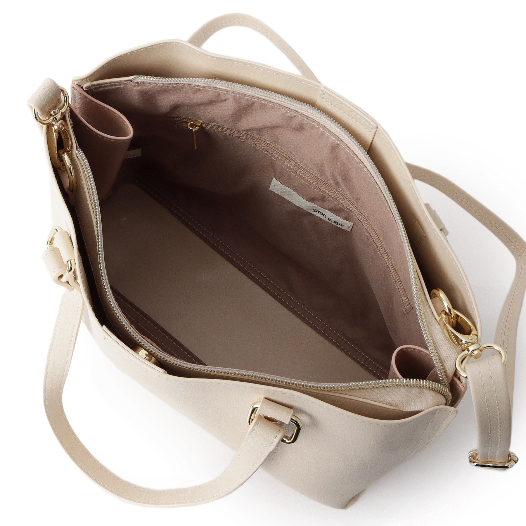 SHOO･LA･RUE「【2WAY】さりげないサイド配色がポイント きれいめトートバッグ」|トートバッグ|