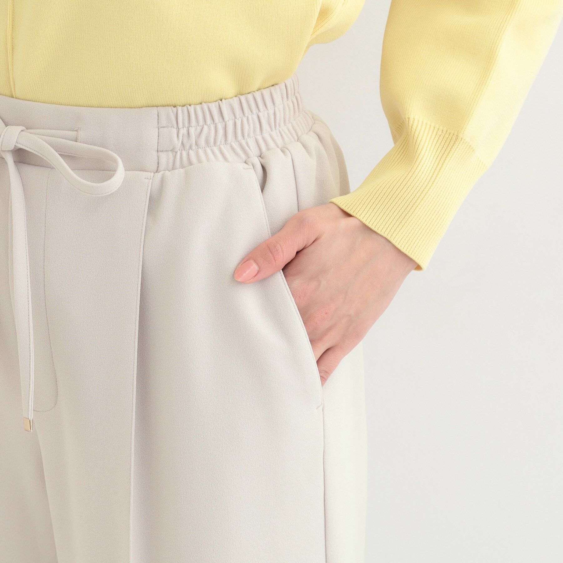 SHOO･LA･RUE「【高レビュー/S-LL/着丈選べる/洗濯後しわになりにくい】スマートに見えるイージーワイドパンツ」|その他|