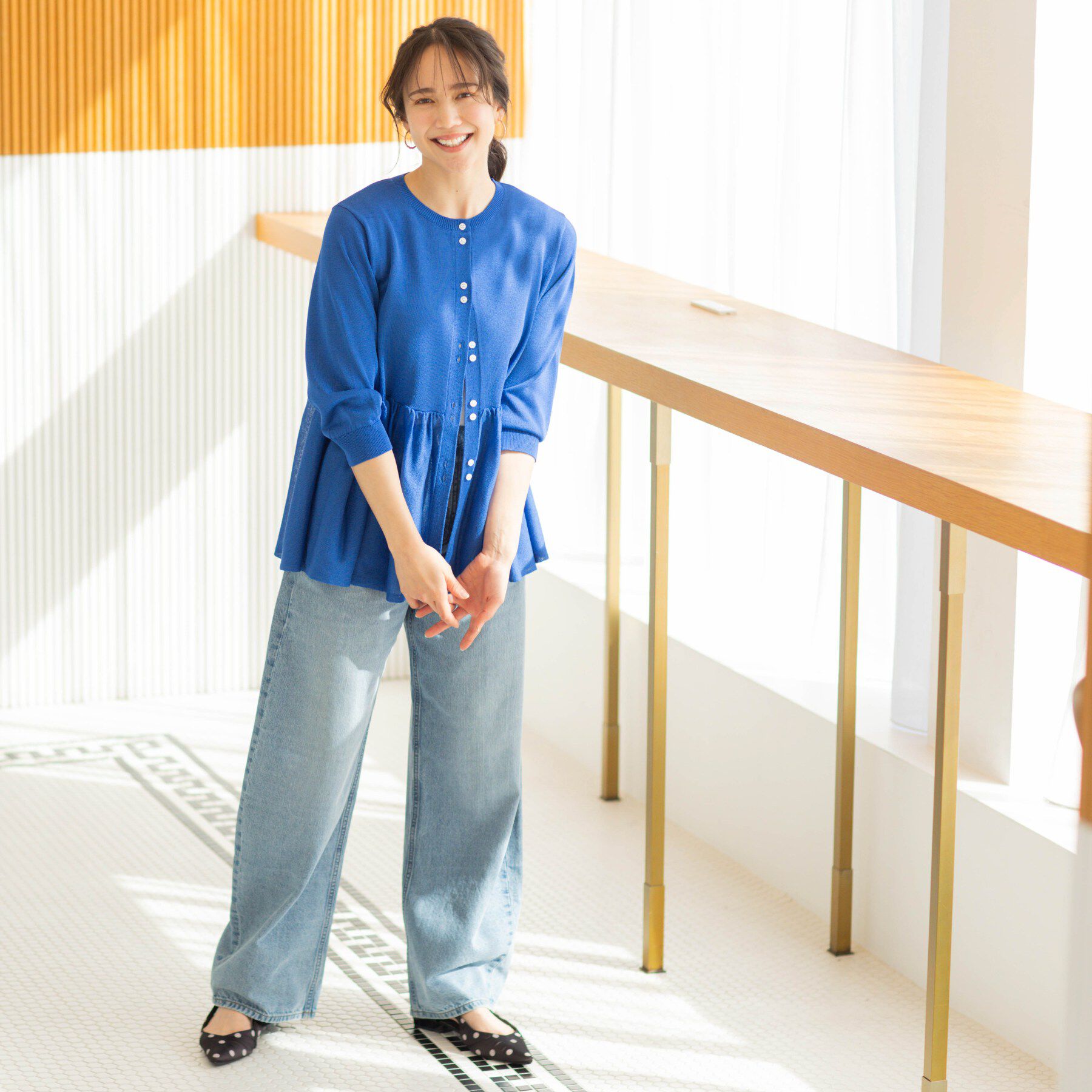 SHOO･LA･RUE「七分袖ペプラムニットカーディガン」|カーディガン|