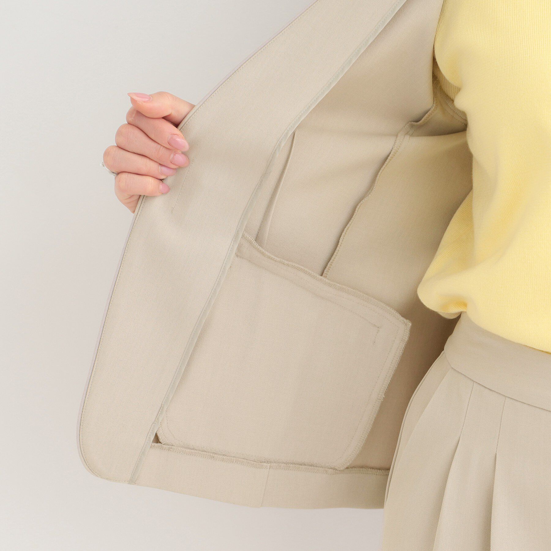 SHOO･LA･RUE「【洗濯機可/UV/SS-3L】すっきり好印象 ノーカラージャケット」|ノーカラージャケット|