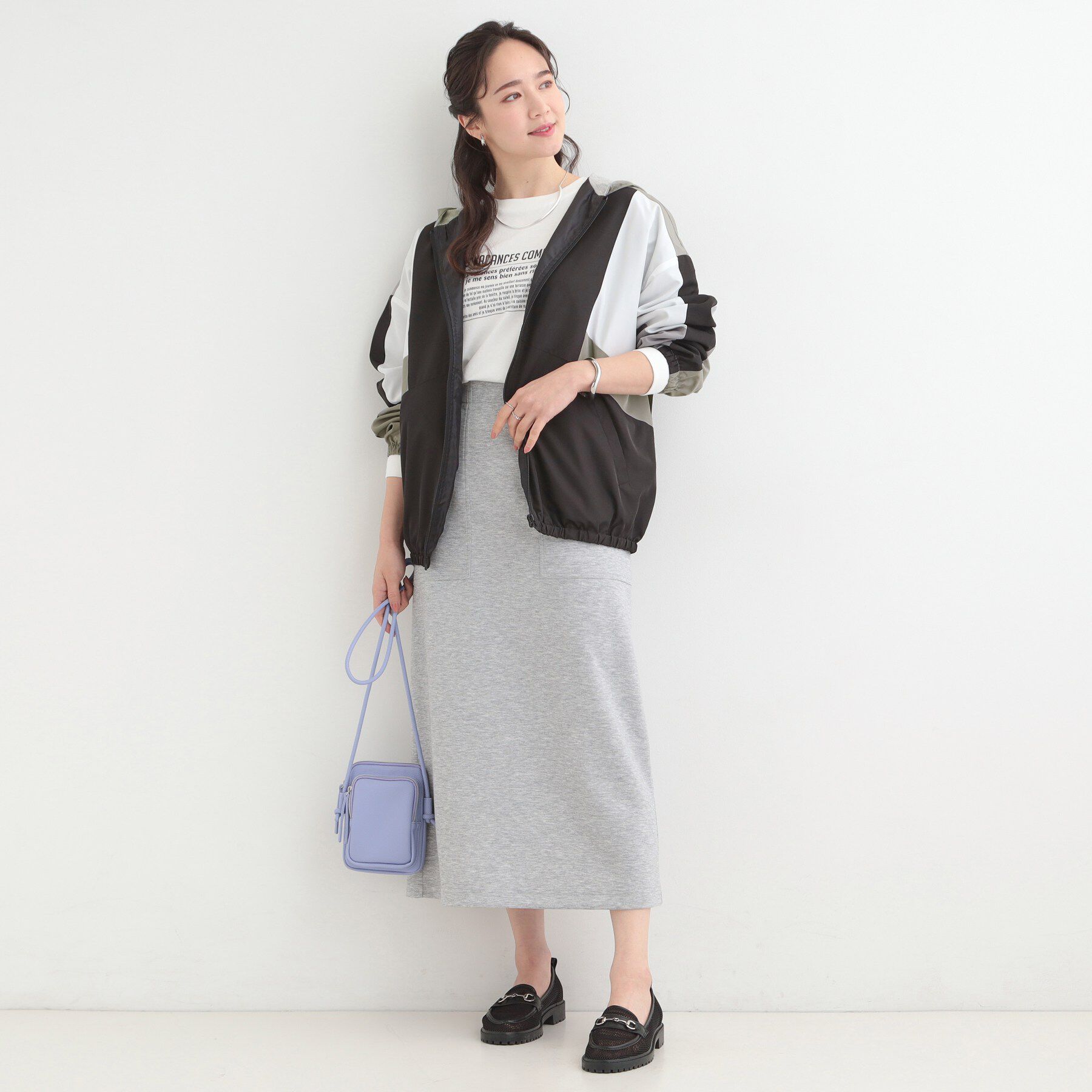 SHOO･LA･RUE「【S-LL】大人スポーティ　配色フードブルゾン」|ブルゾン・スタジャン|