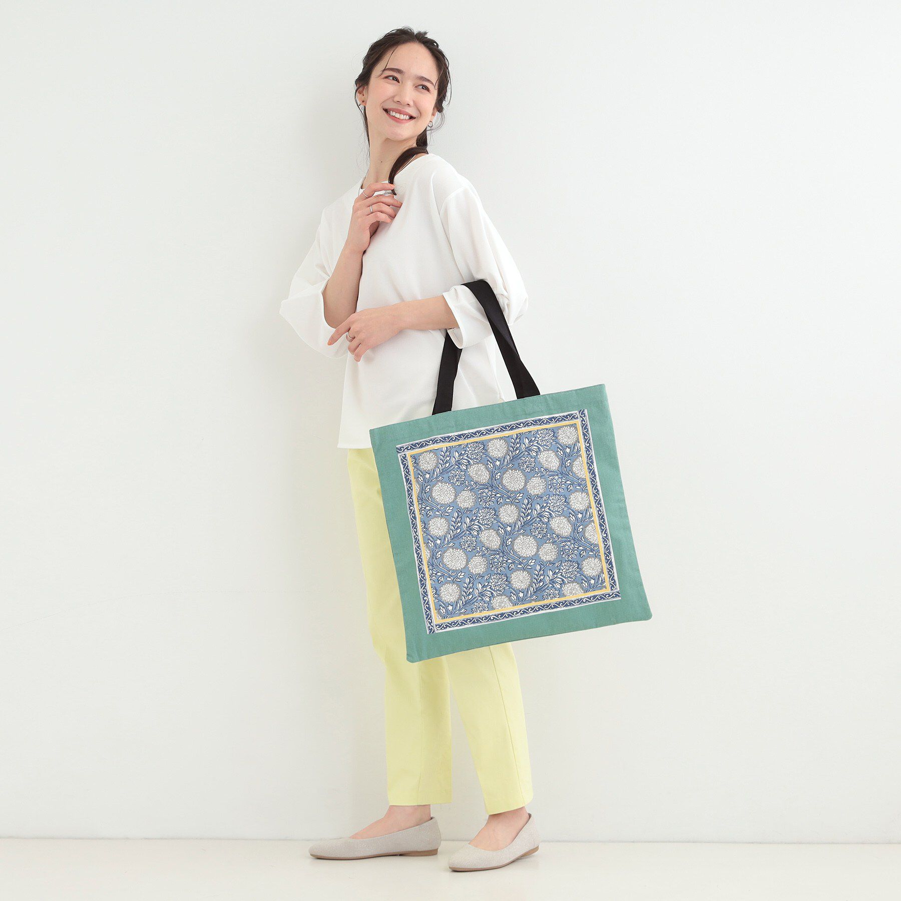 SHOO･LA･RUE「【インド製】スクエアファスナートートバッグ」|トートバッグ|