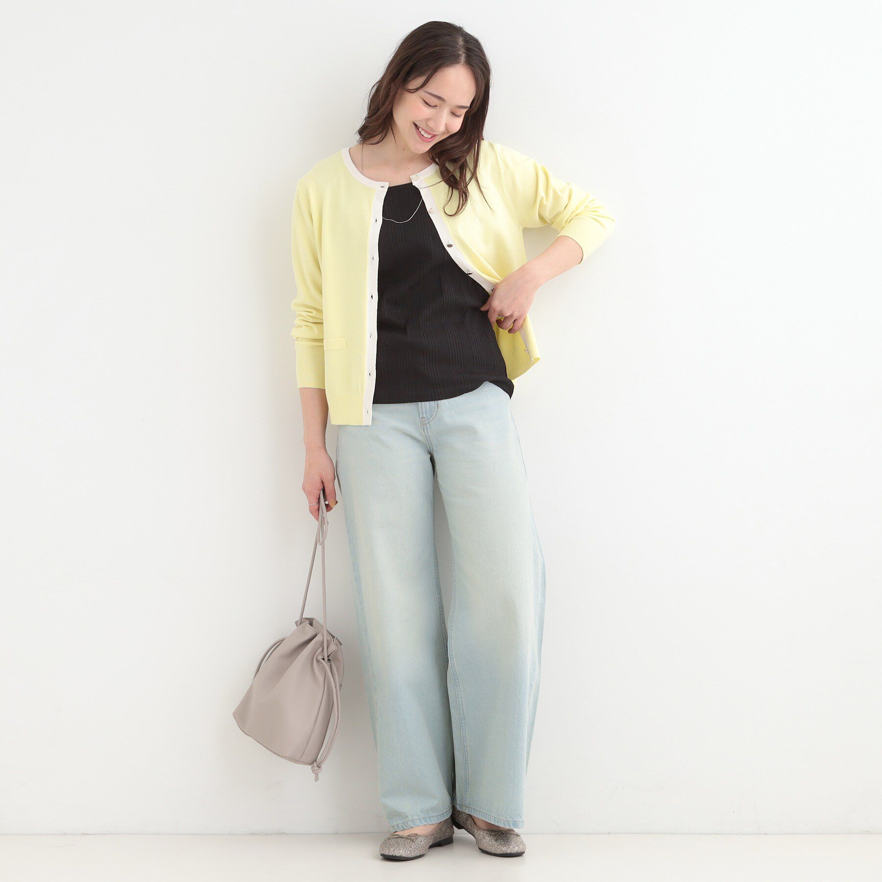 SHOO･LA･RUE「【前後2WAY/洗濯機可/S-LL】毎日のお供に ランダムテレコタンクトップ」|キャミソール|