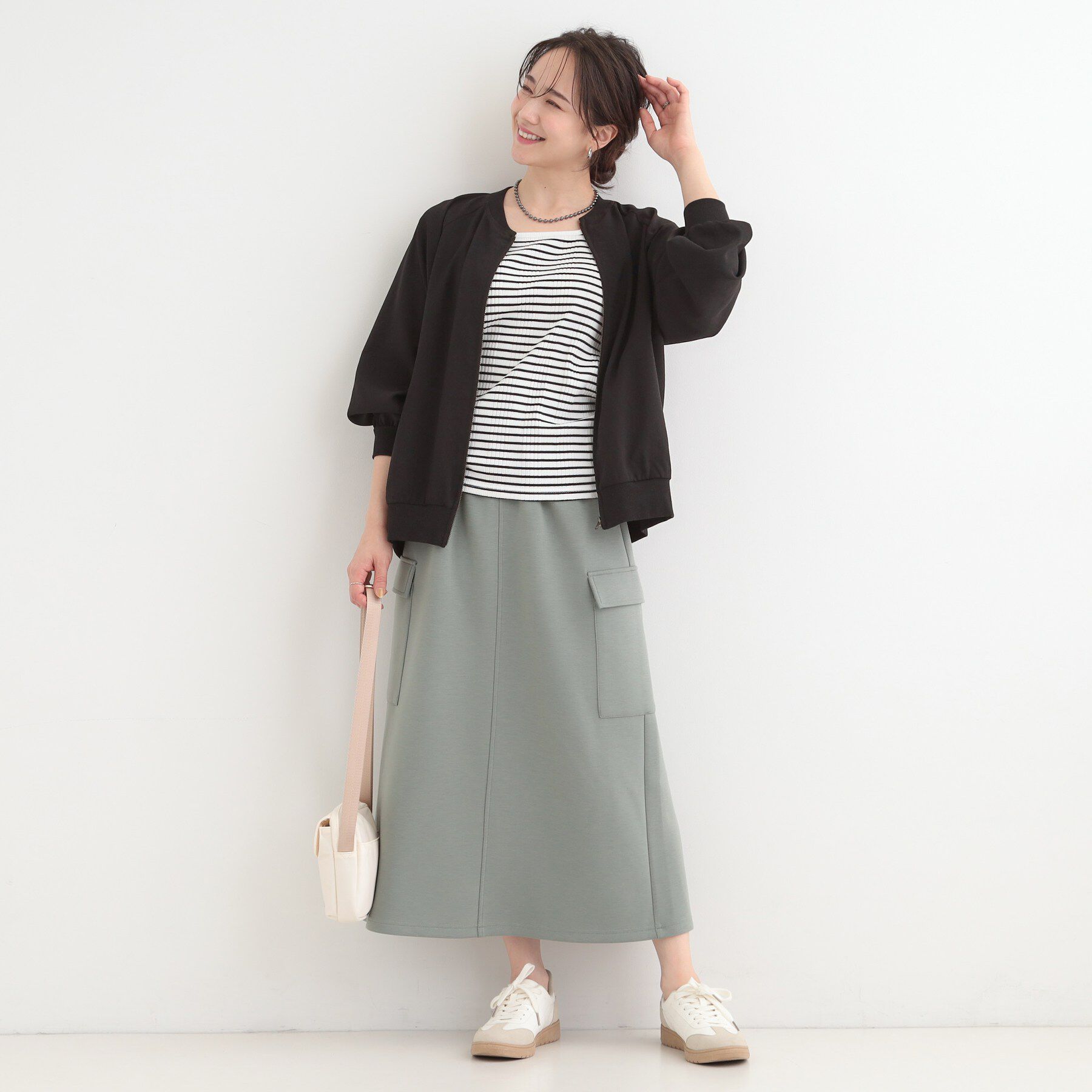 SHOO･LA･RUE「【前後2WAY/洗濯機可/S-LL】毎日のお供に ランダムテレコタンクトップ」|キャミソール|