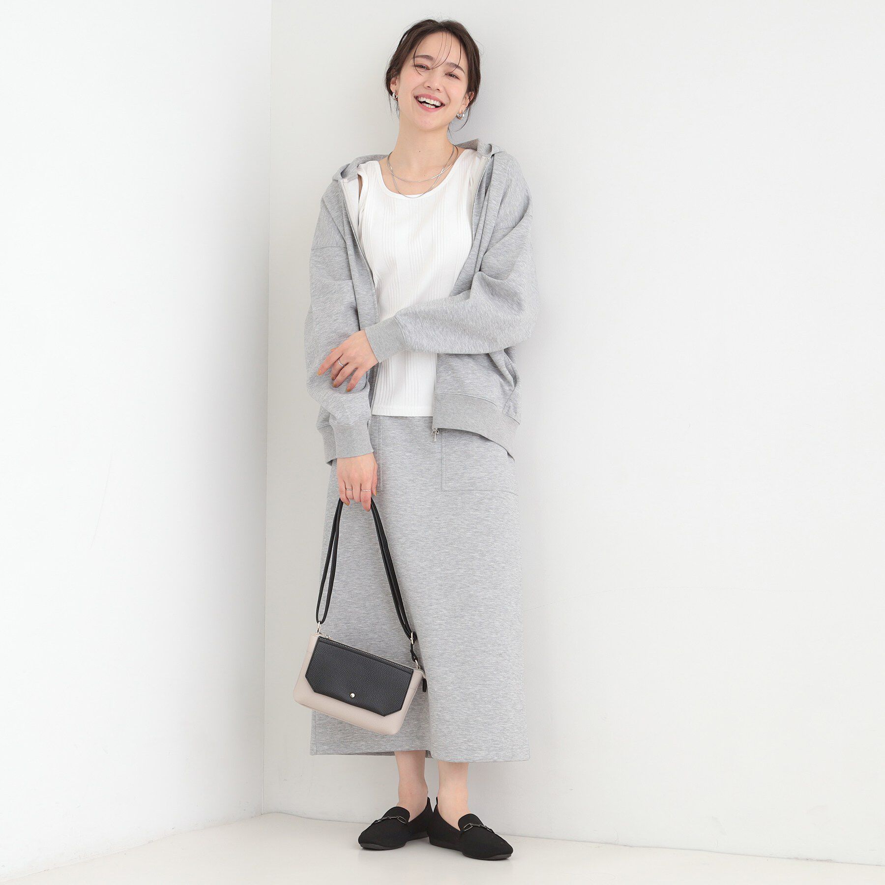 SHOO･LA･RUE「【前後2WAY/洗濯機可/S-LL】毎日のお供に ランダムテレコタンクトップ」|キャミソール|