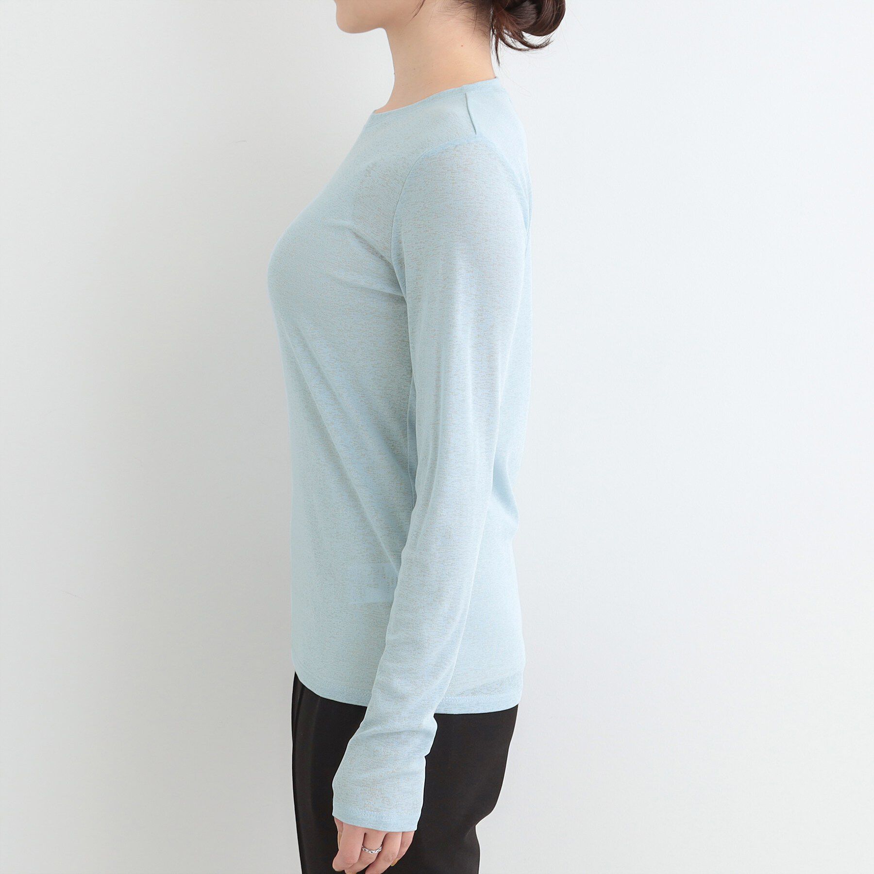 SHOO･LA･RUE「【2点セット/洗濯機可/S-LL】こなれ感あるレイヤードスタイルが即完成 シアーカーディガン+ロンT」|その他|